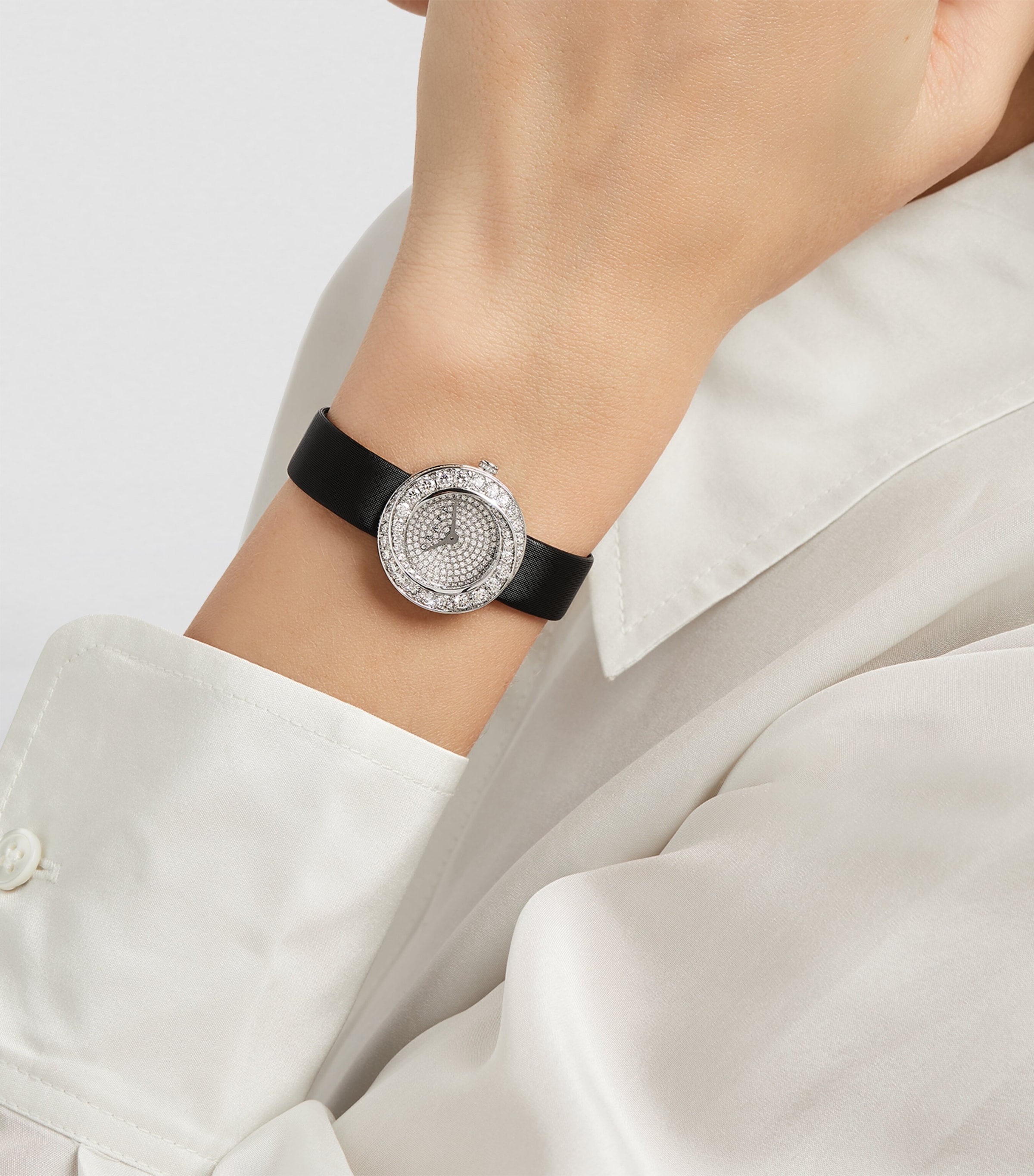 White Gold and Diamond Spiral Watch 23mm WHITE GOLD Image 3