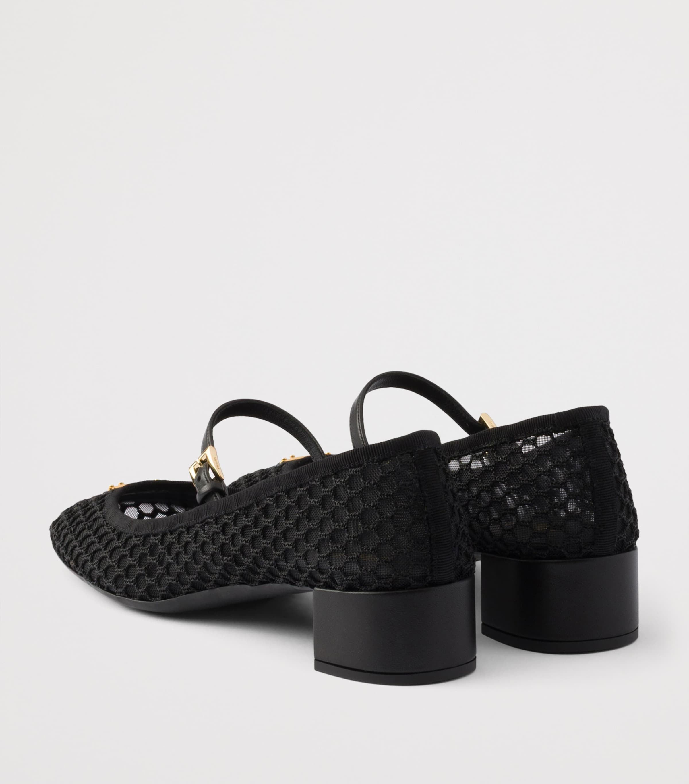 Prada Mesh Open-Work Mary Janes 35 Black Image 4