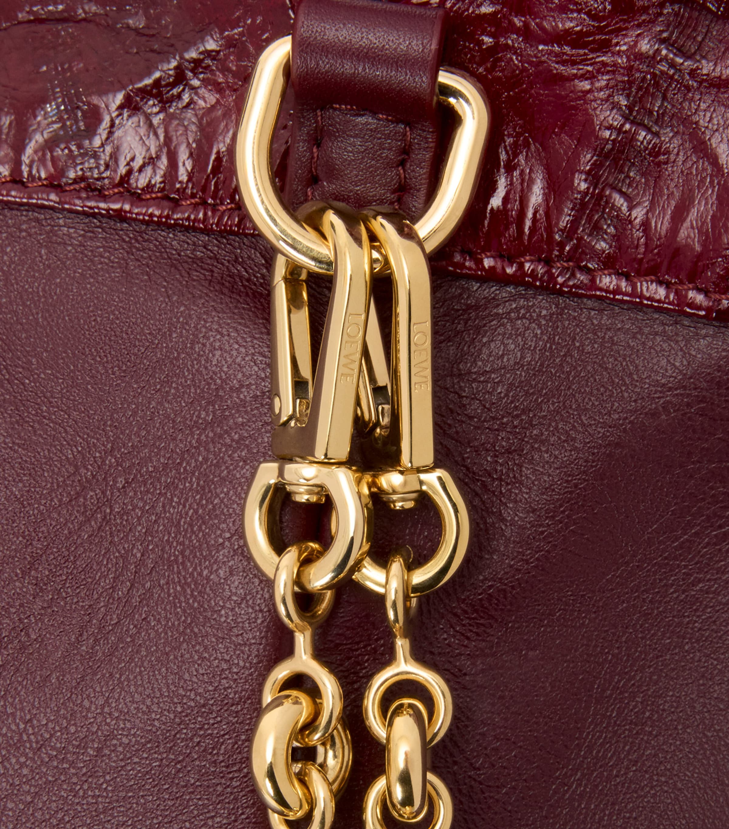 Mini Eel Leather Flamenco Purse BURGUNDY Image 11