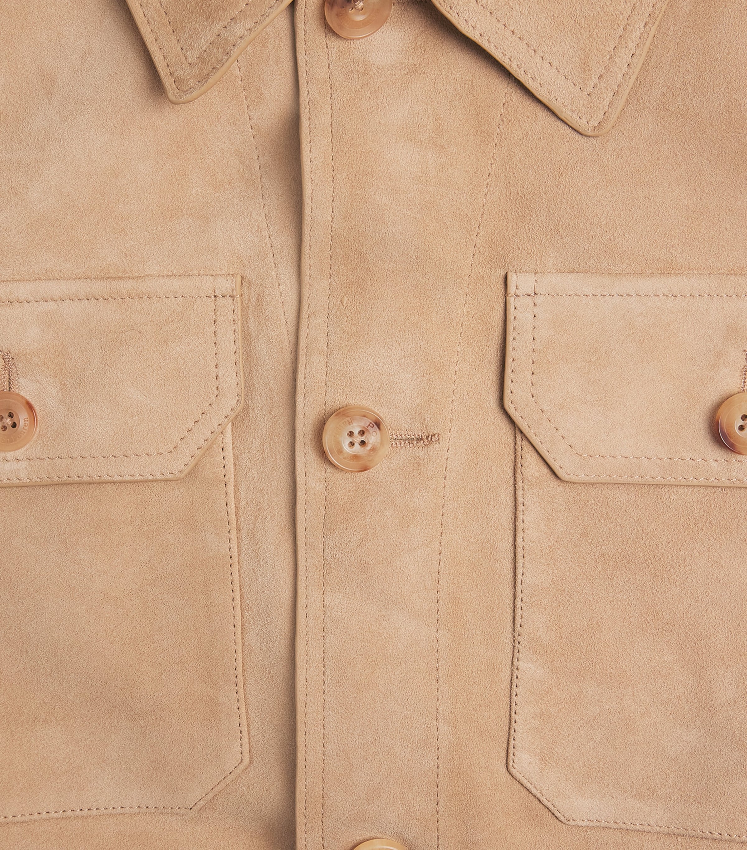 Polo Ralph Lauren Mens Suede Jacket Cafe Tan Suede Image 6