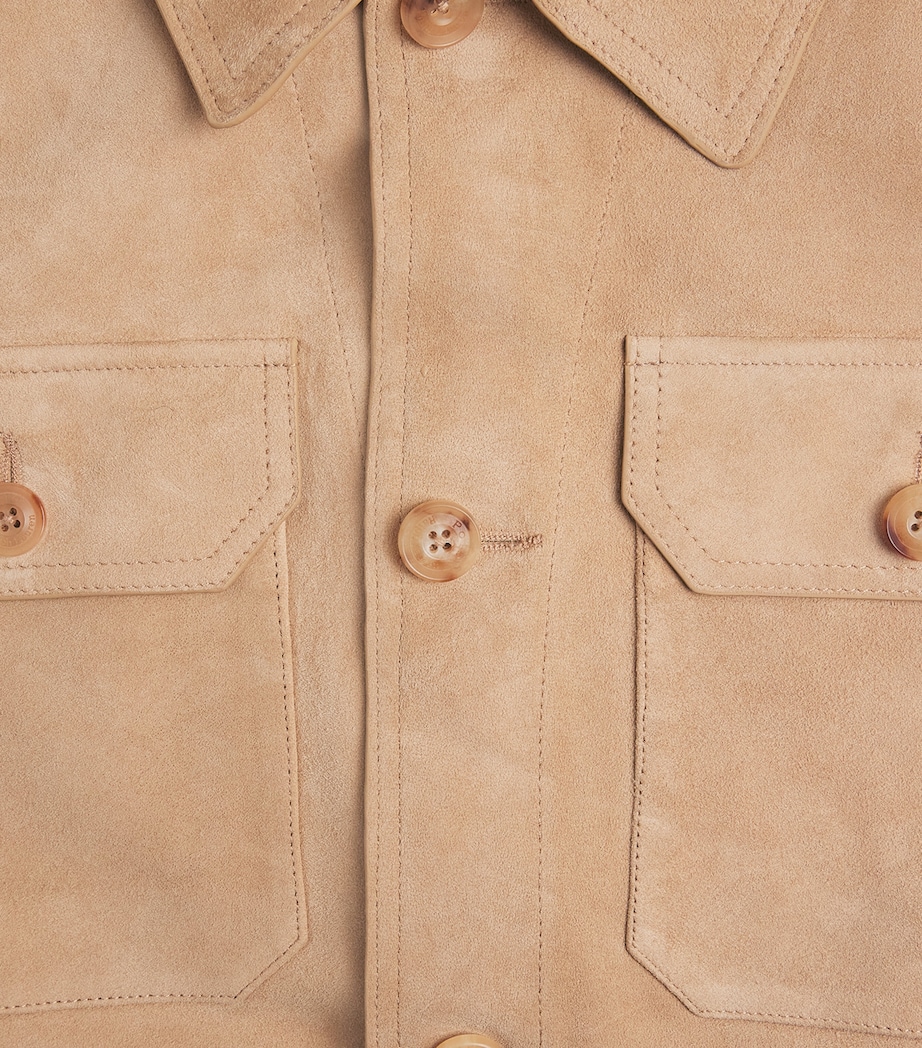 Polo Ralph Lauren Mens Suede Jacket Cafe Tan Suede Image 6