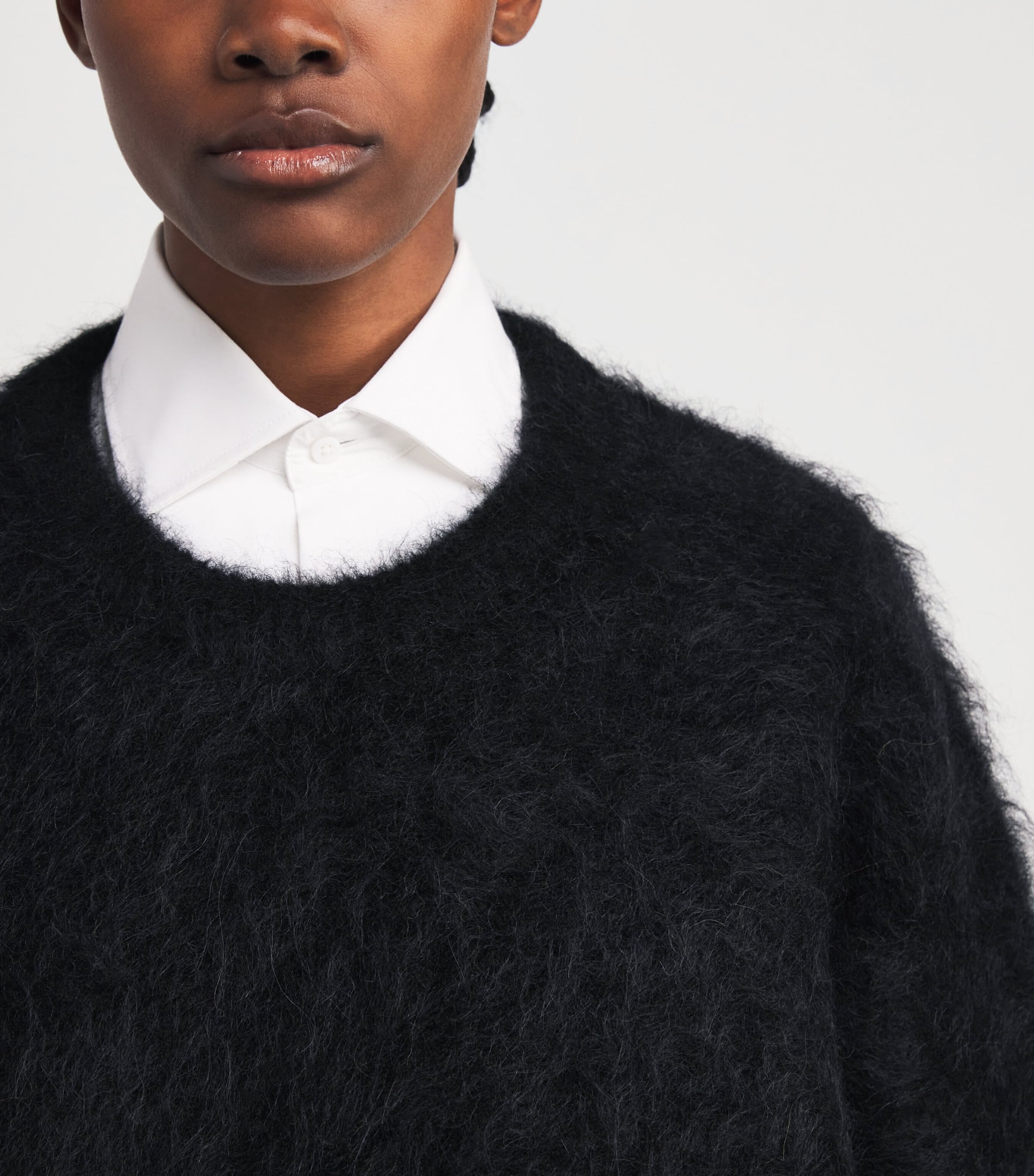 Toteme Womens Alpaca-Blend Boxy Sweater Black Image 6