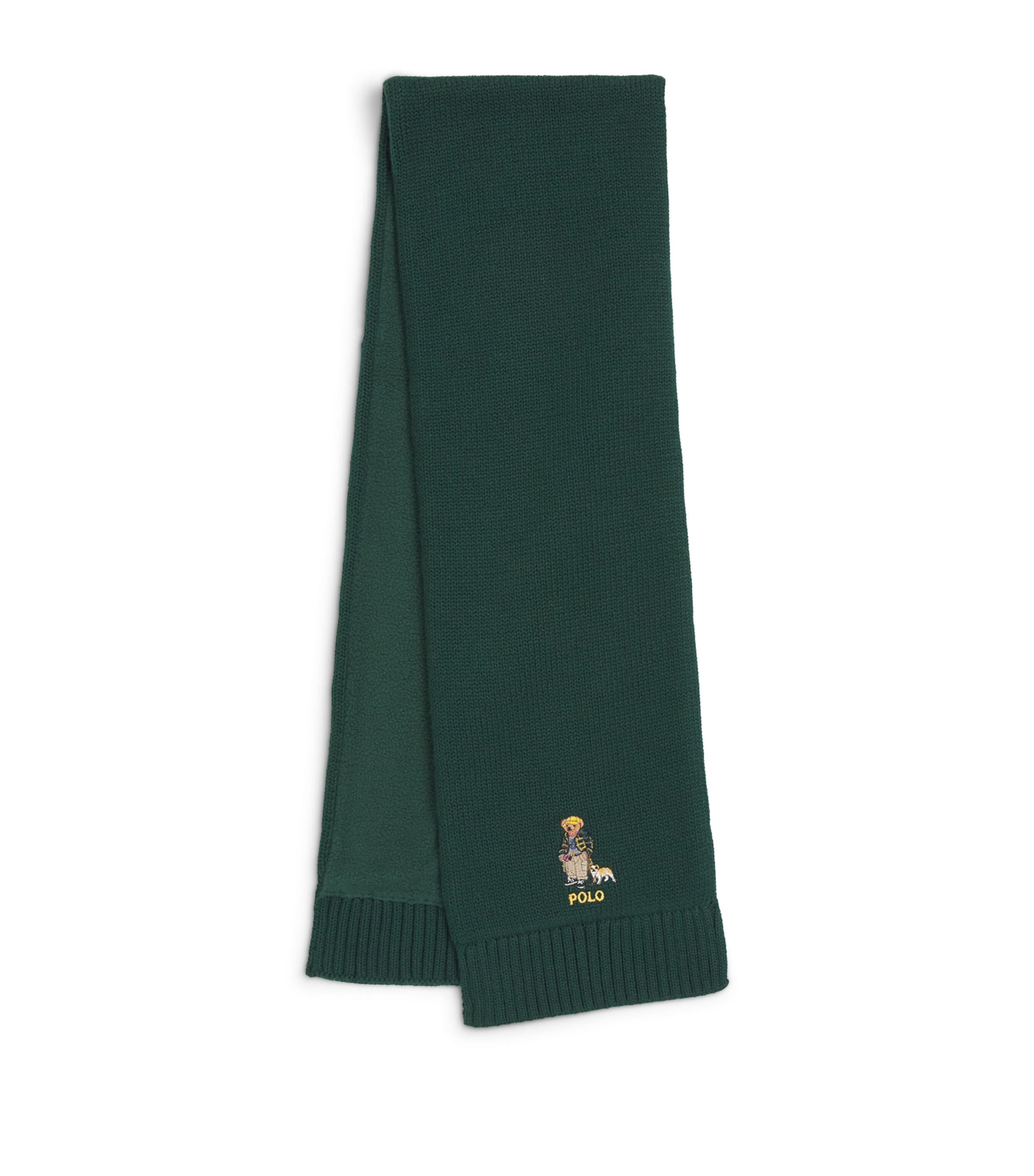 Ralph Lauren Kids' Cotton Polo Bear Scarf In Green