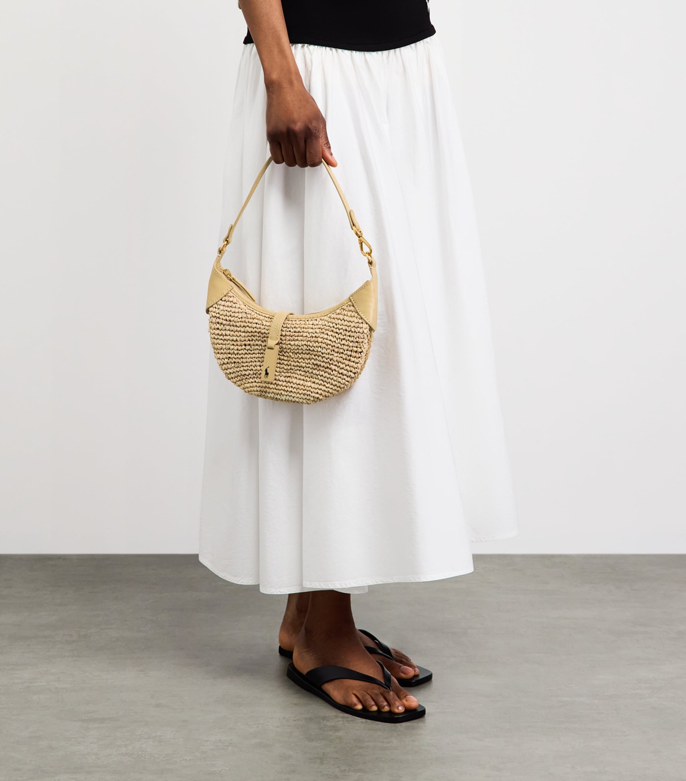 Polo Ralph Lauren Mini Raffia Polo ID Shoulder Bag Natural/cashmere Image 4