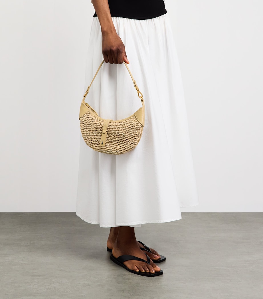 Polo Ralph Lauren Mini Raffia Polo ID Shoulder Bag Natural/cashmere Image 4