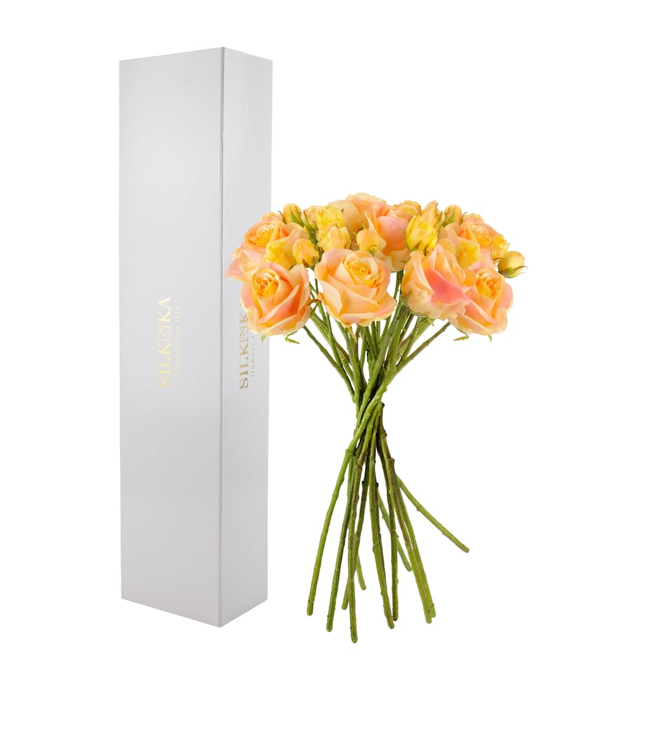 Silk-ka Artificial Rose Flower Bouquet Yellow Image 1