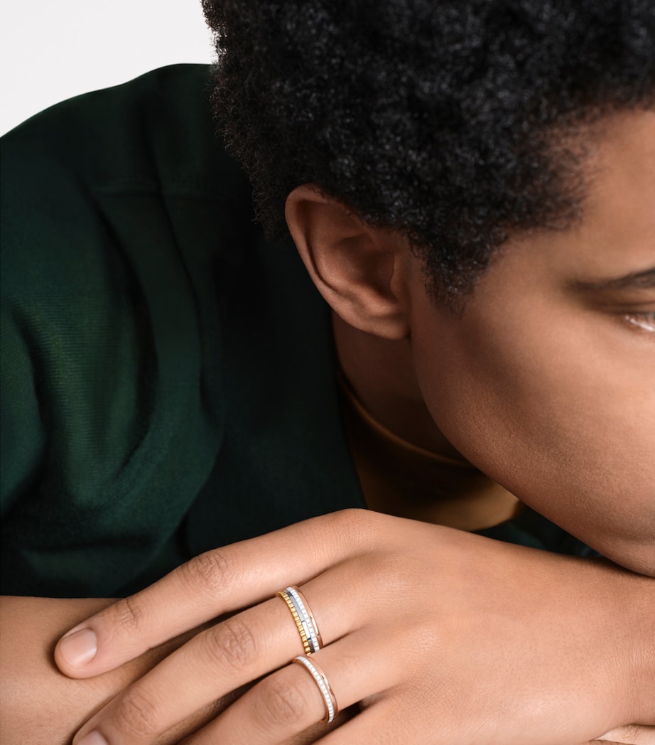 Rose Gold Quatre White Wedding Band NO COLOUR Image 3