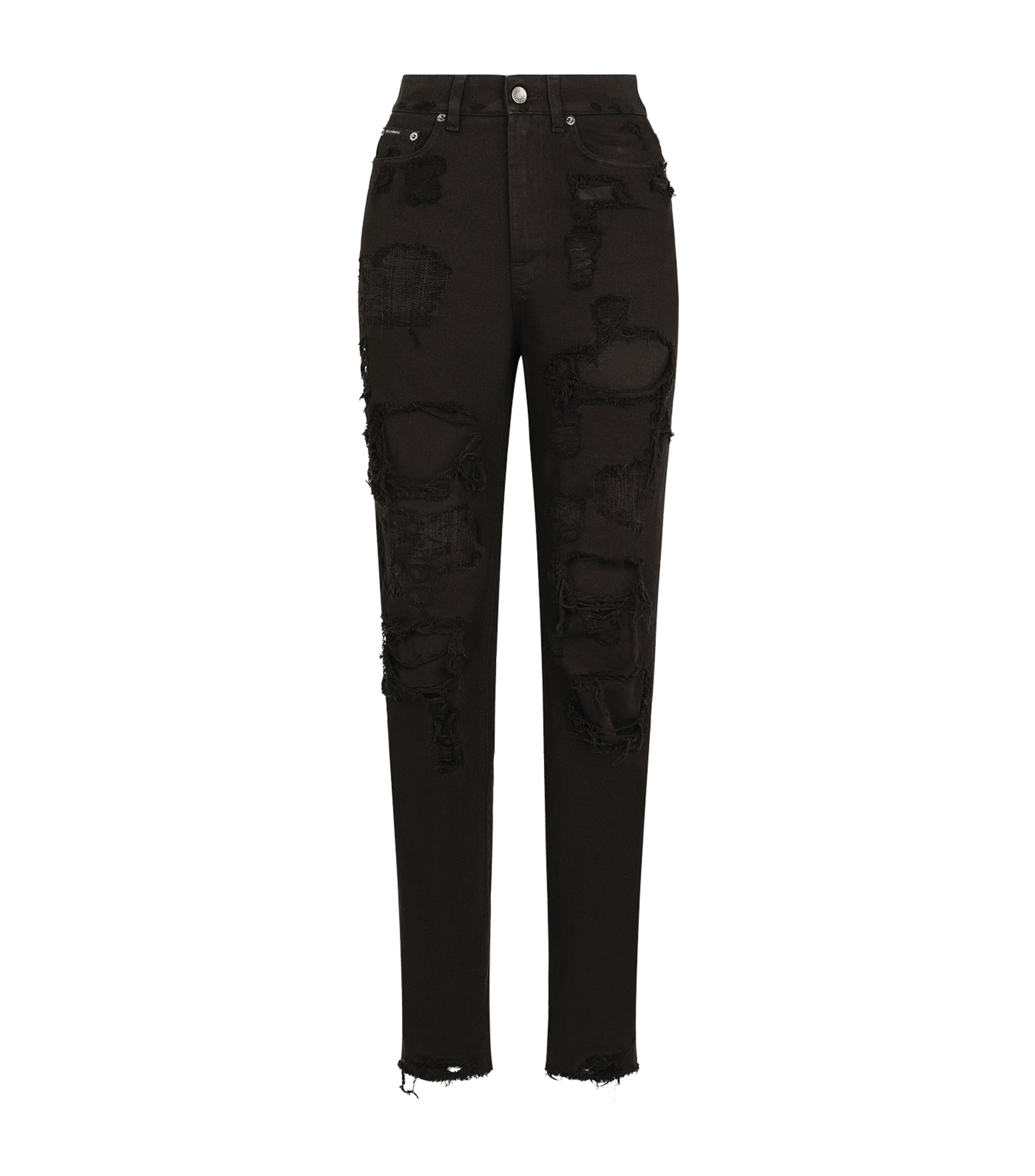 Dolce & Gabbana Distressed Jeans In Black