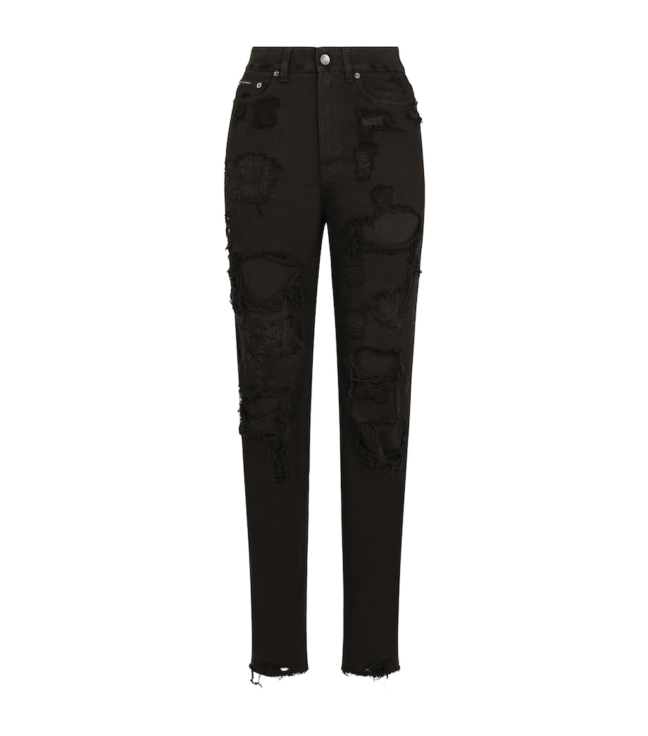 Dolce&Gabbana Womens Distressed Jeans Combined Colou Image 1