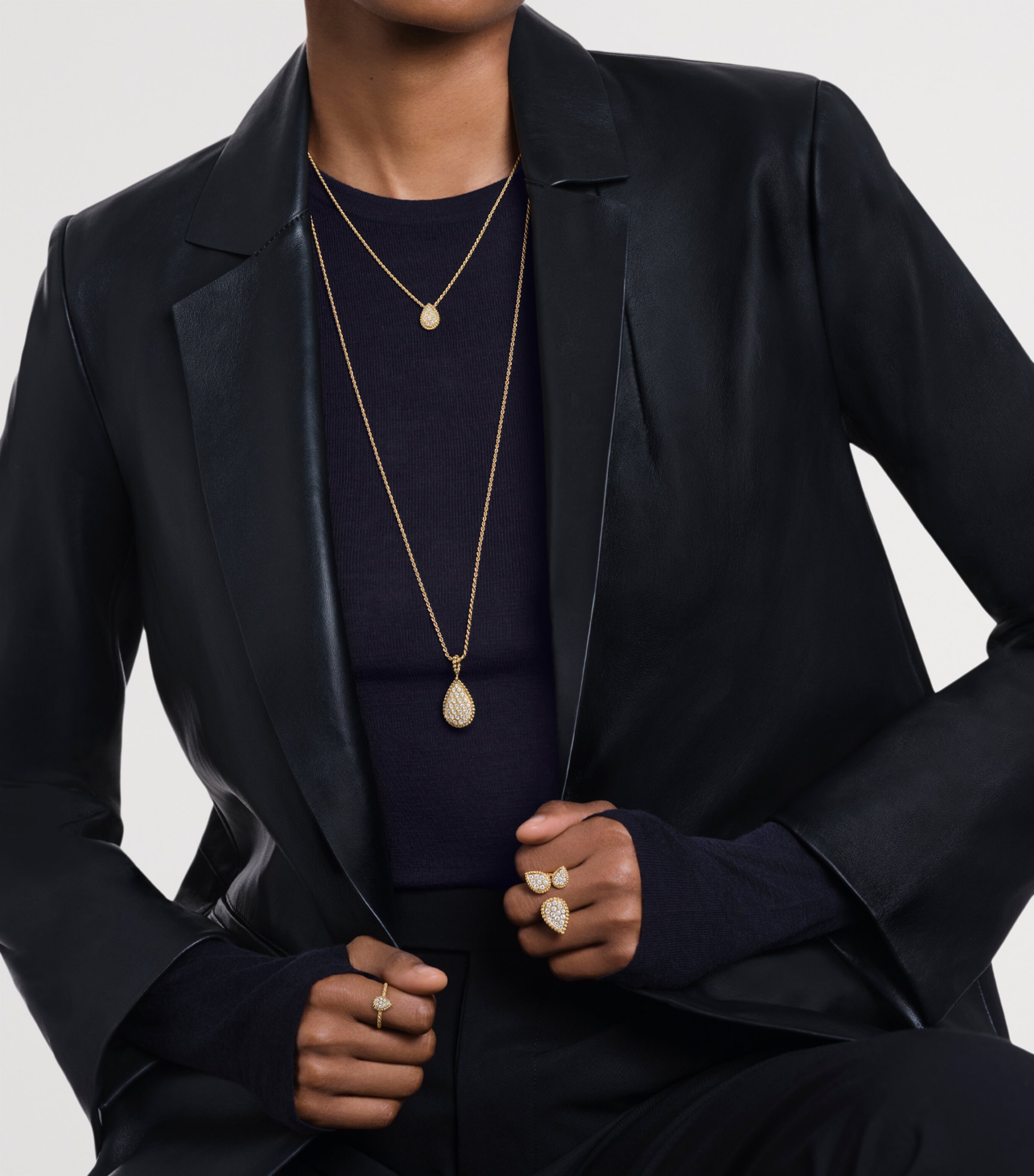 Small Yellow Gold and Diamond Serpent Bohème Motif Pendant YELLOW GOLD Image 2