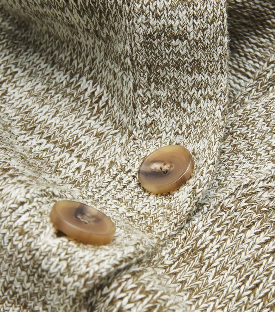 Cotton Buttoned Vest GOLDEN OLIVE/CREAM Image 5