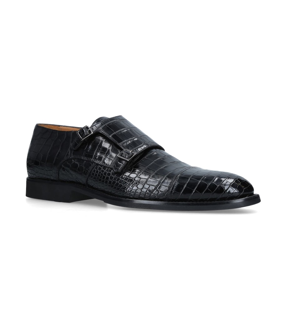 Crocodile Leather Brogues BLACK Image 1