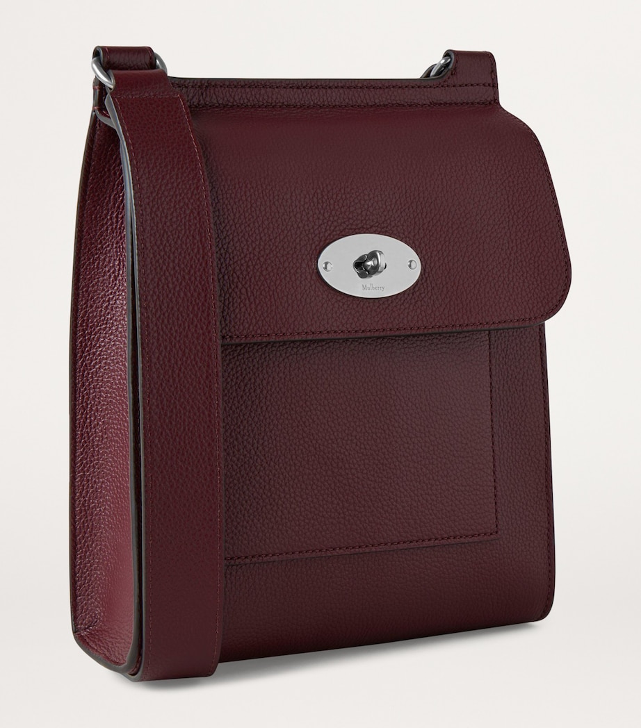 Small Leather Antony Messenger Bag BLACK CHERRY Image 2