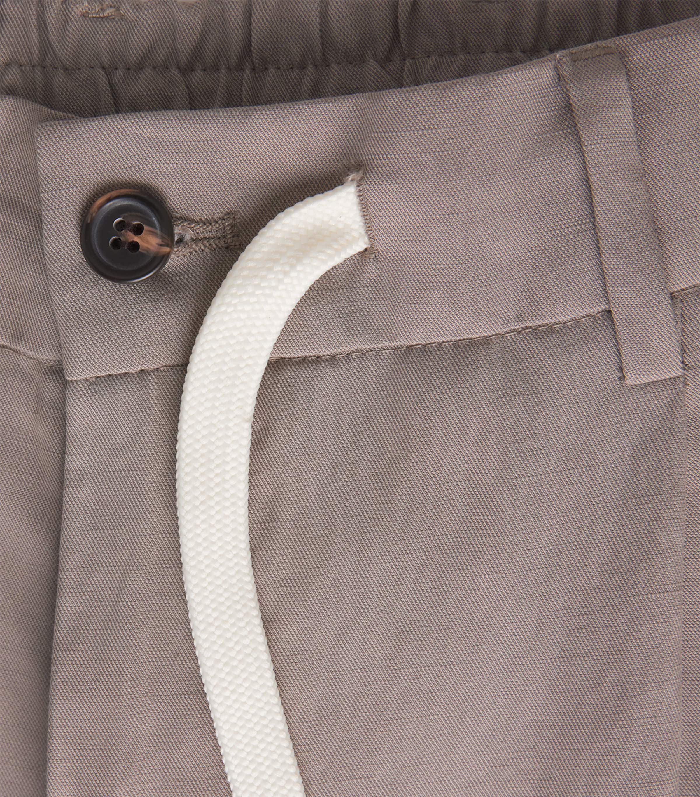 Eleventy Mens Drawstring Pleated Straight Trousers Cardamomo Chiaro Image 6