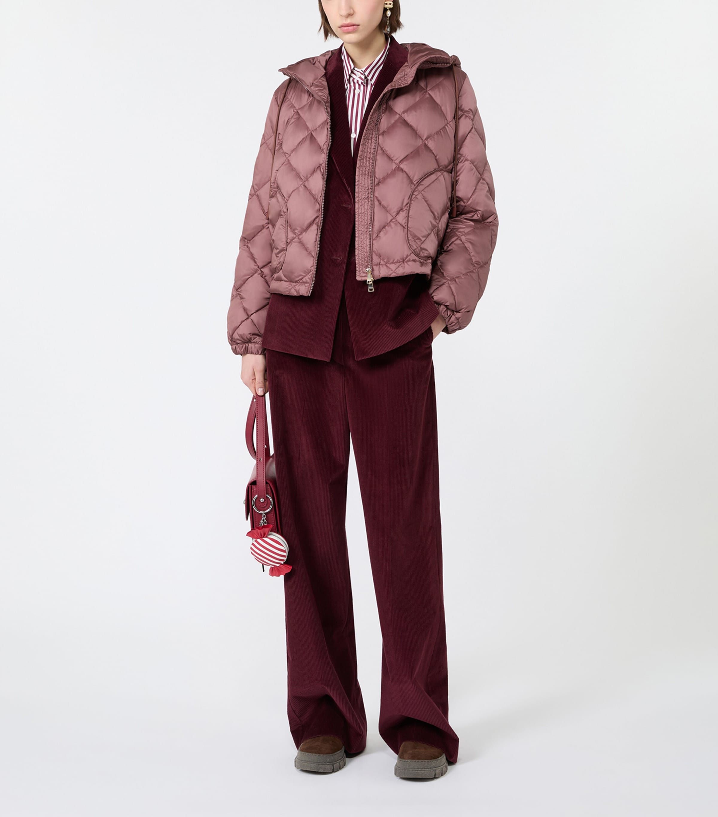 Weekend Max Mara Womens Quilted Puffer Jacket Wine Coloured Image 2