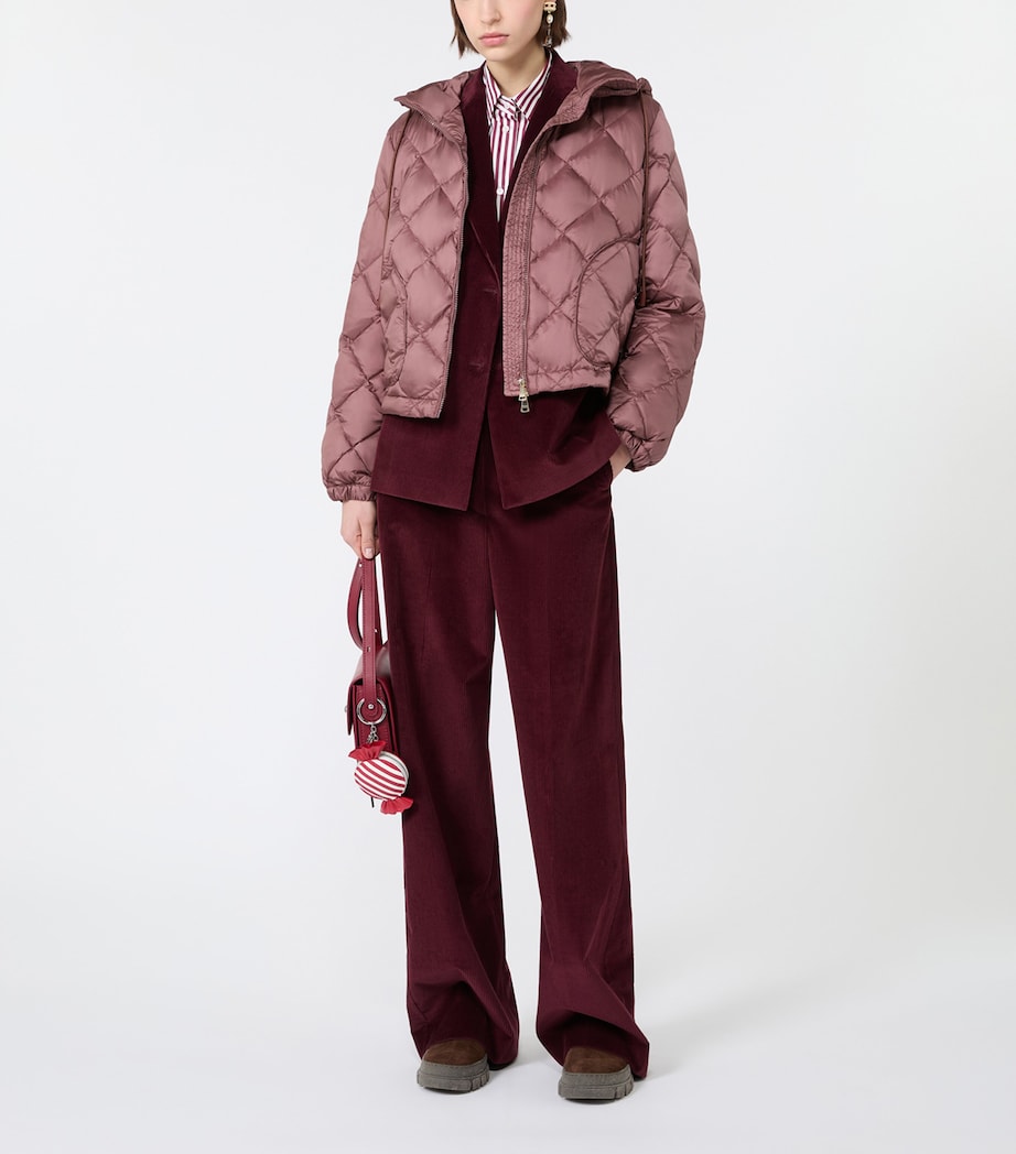 Weekend Max Mara Womens Quilted Puffer Jacket Wine Coloured Image 2