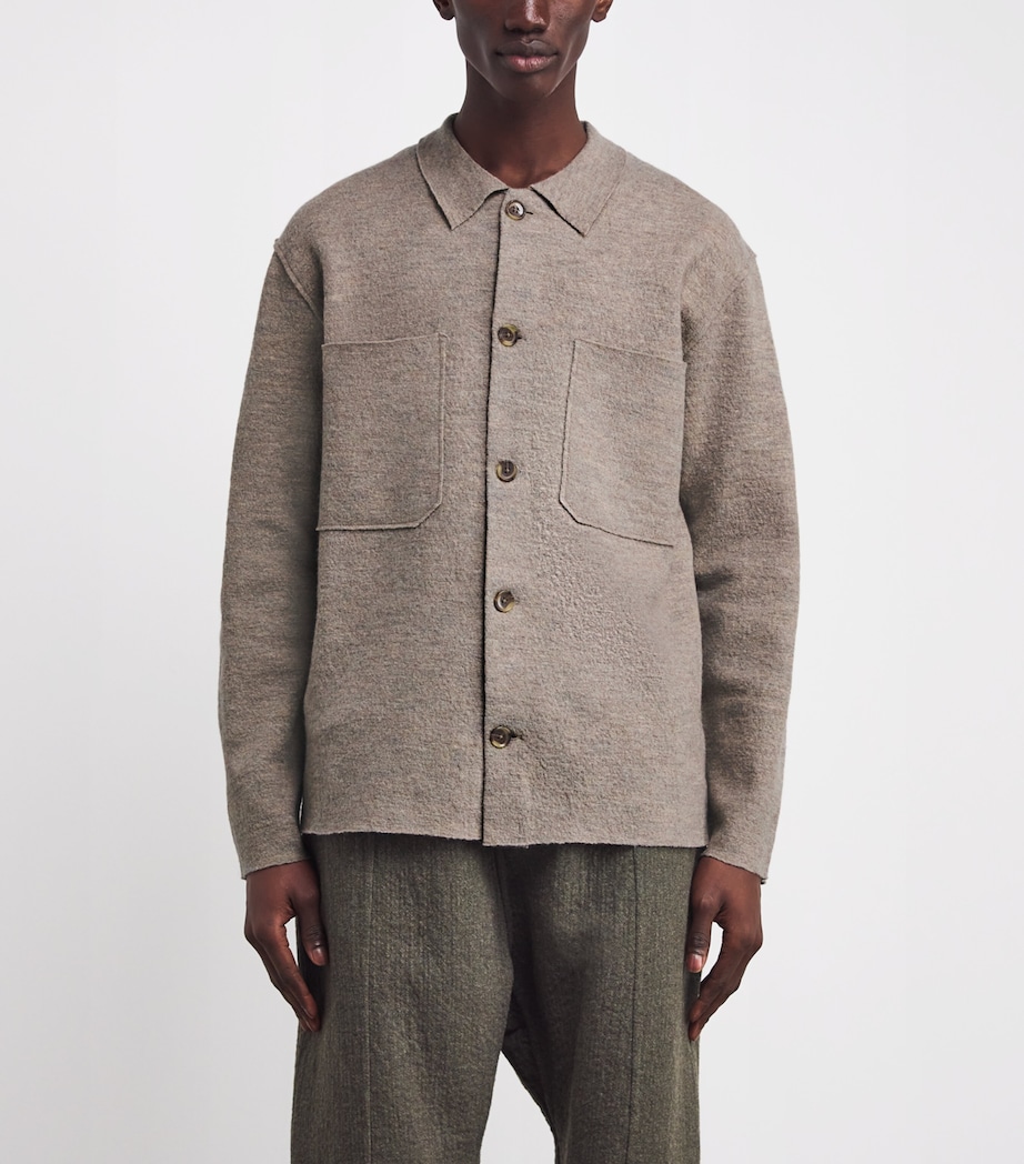 Merino Wool Jonas Overshirt KHAKI BEIGE Image 3