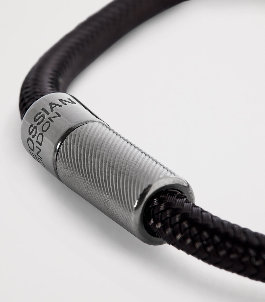 Leather Single-Wrap Braided Bracelet BLACK Image 4