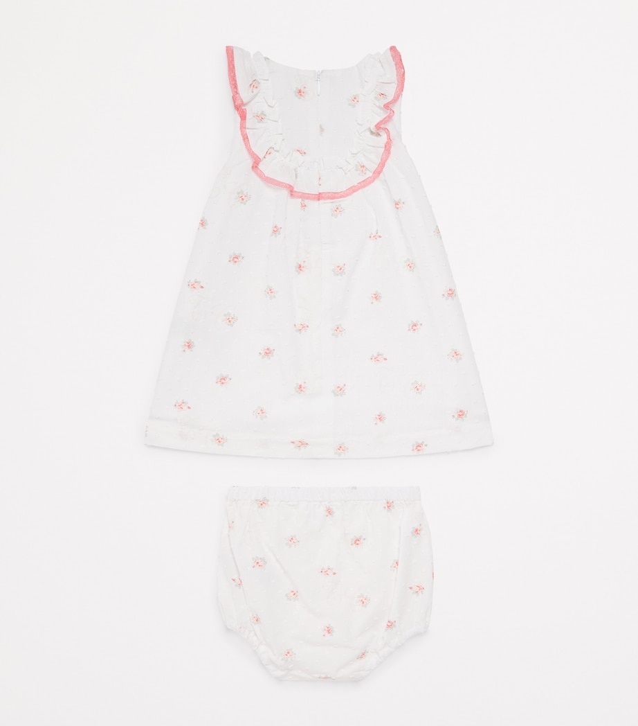 Cotton Ruffle-Collar Sleeveless Dress (0-24 Months) BLANC Image 2