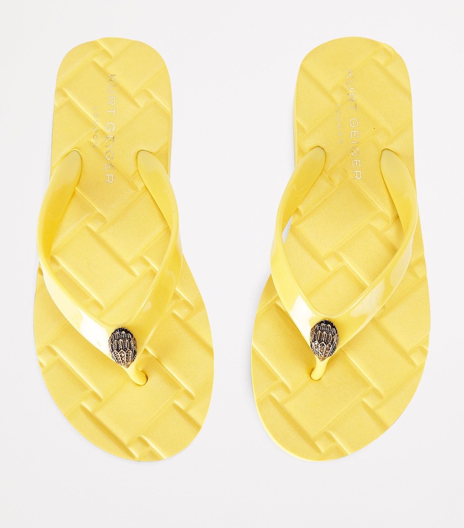 Kurt Geiger London Kensington Q Flip Flops Yellow Image 4