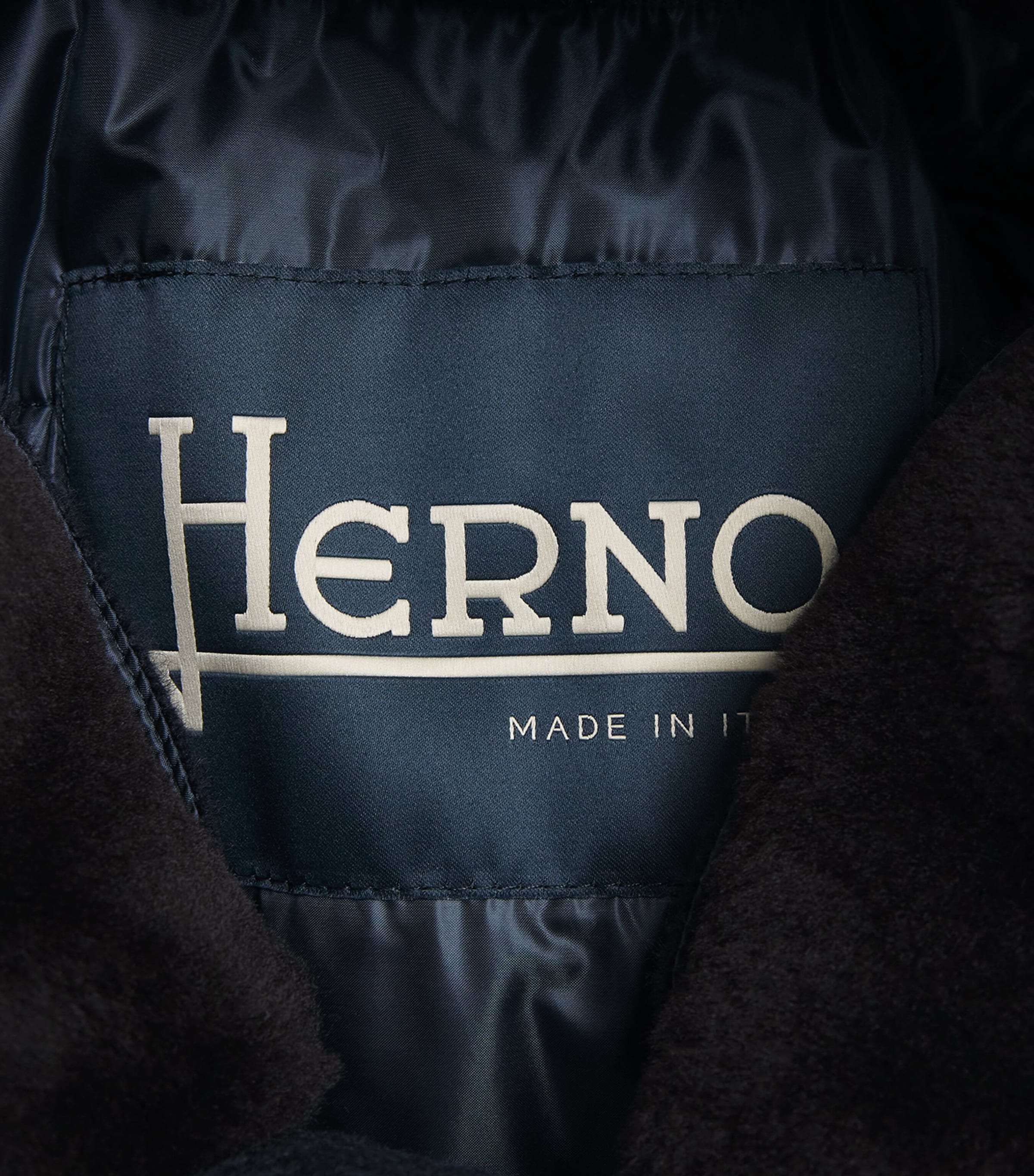 Herno Mens Cashmere Car Coat Blu Scuro Image 7