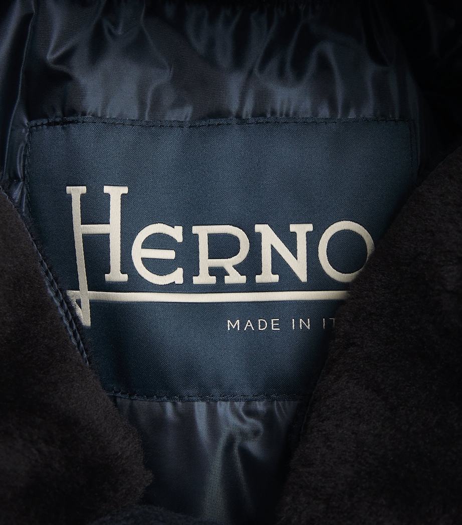 Herno Mens Cashmere Car Coat Blu Scuro Image 7