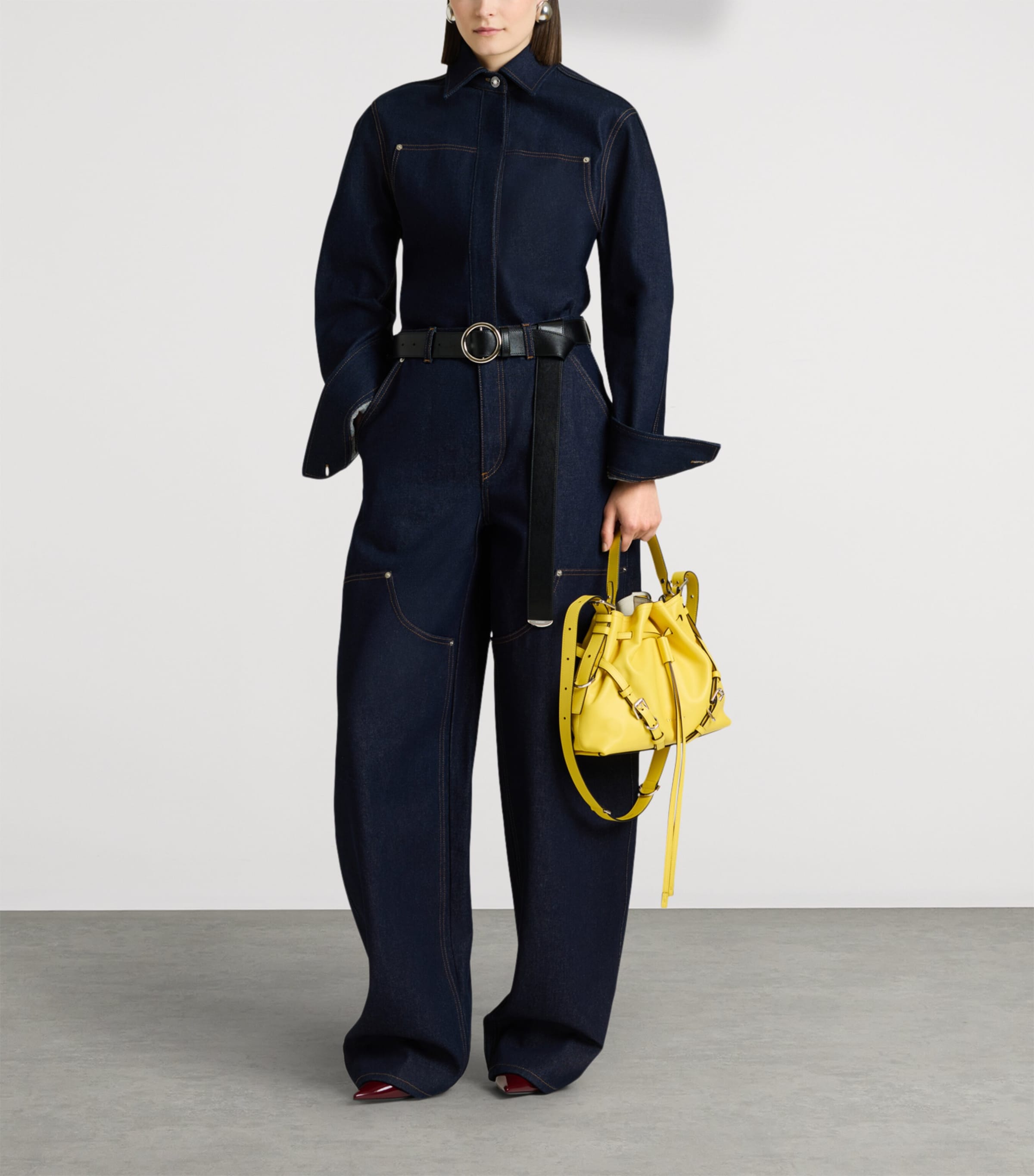 Givenchy Womens Denim Contrast-Stitch Shirt Image 2