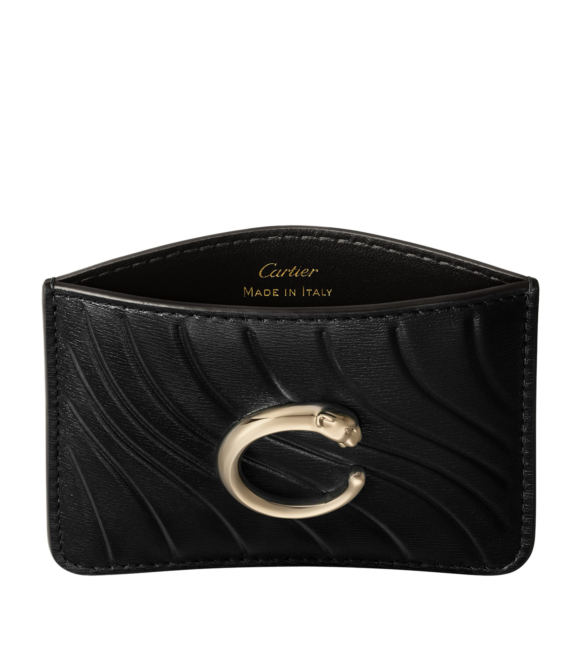 Quilted Panthère de Cartier Card Holder BLACK Image 3
