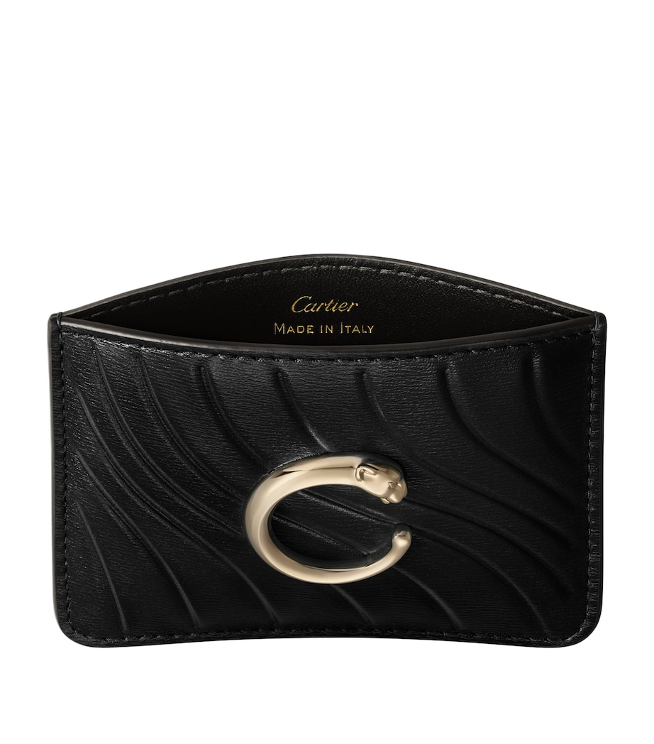 Quilted Panthère de Cartier Card Holder BLACK Image 3