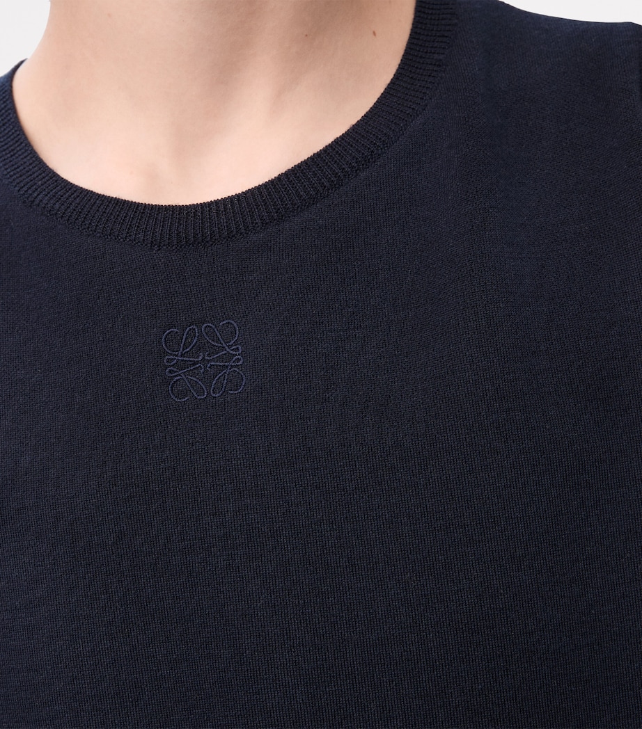 LOEWE Womens Sleeveless Trapeze Sweater Dark Navy Blue Image 6