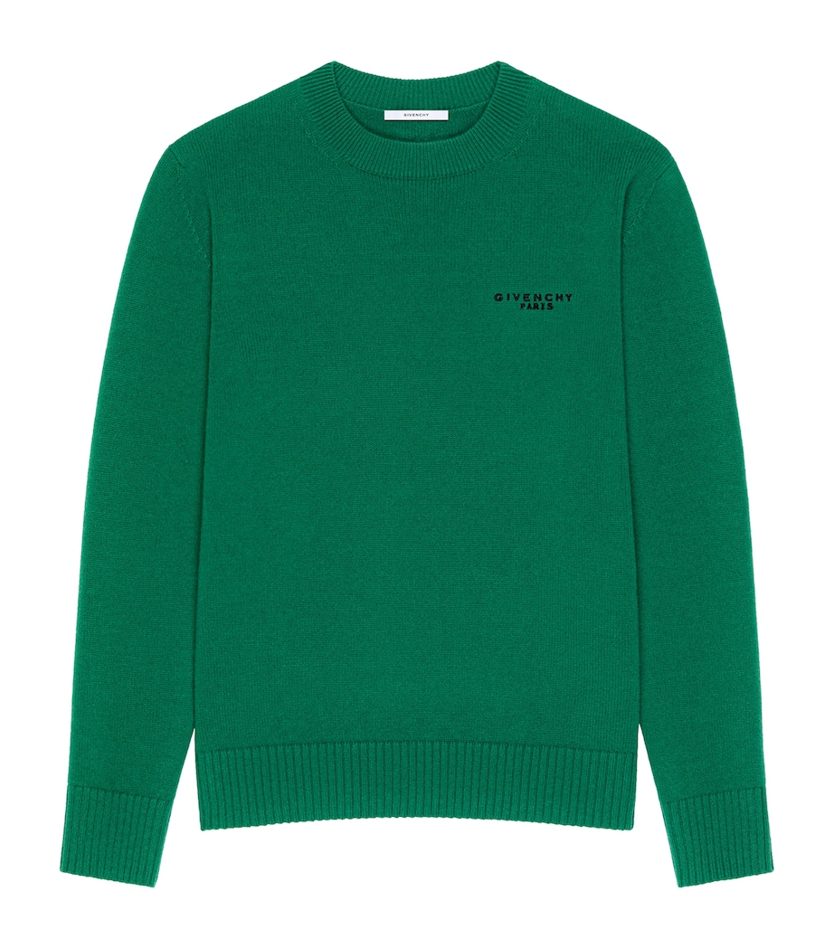 Wool and Cashmere Logo Sweater EMERALD GREEN Image 1