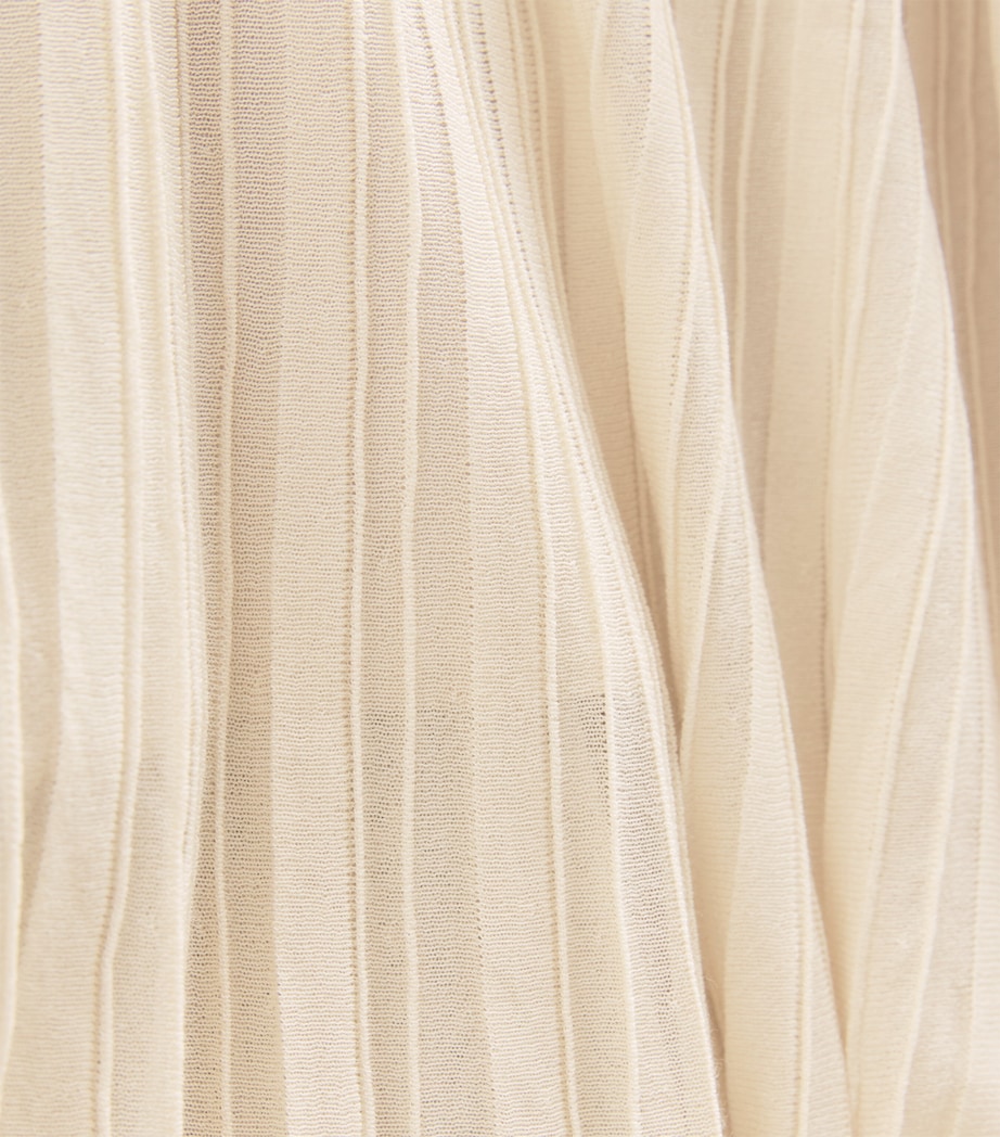 Crepe Pleated Knit Midi Skirt 90 LBLIGHT BEIGE Image 5