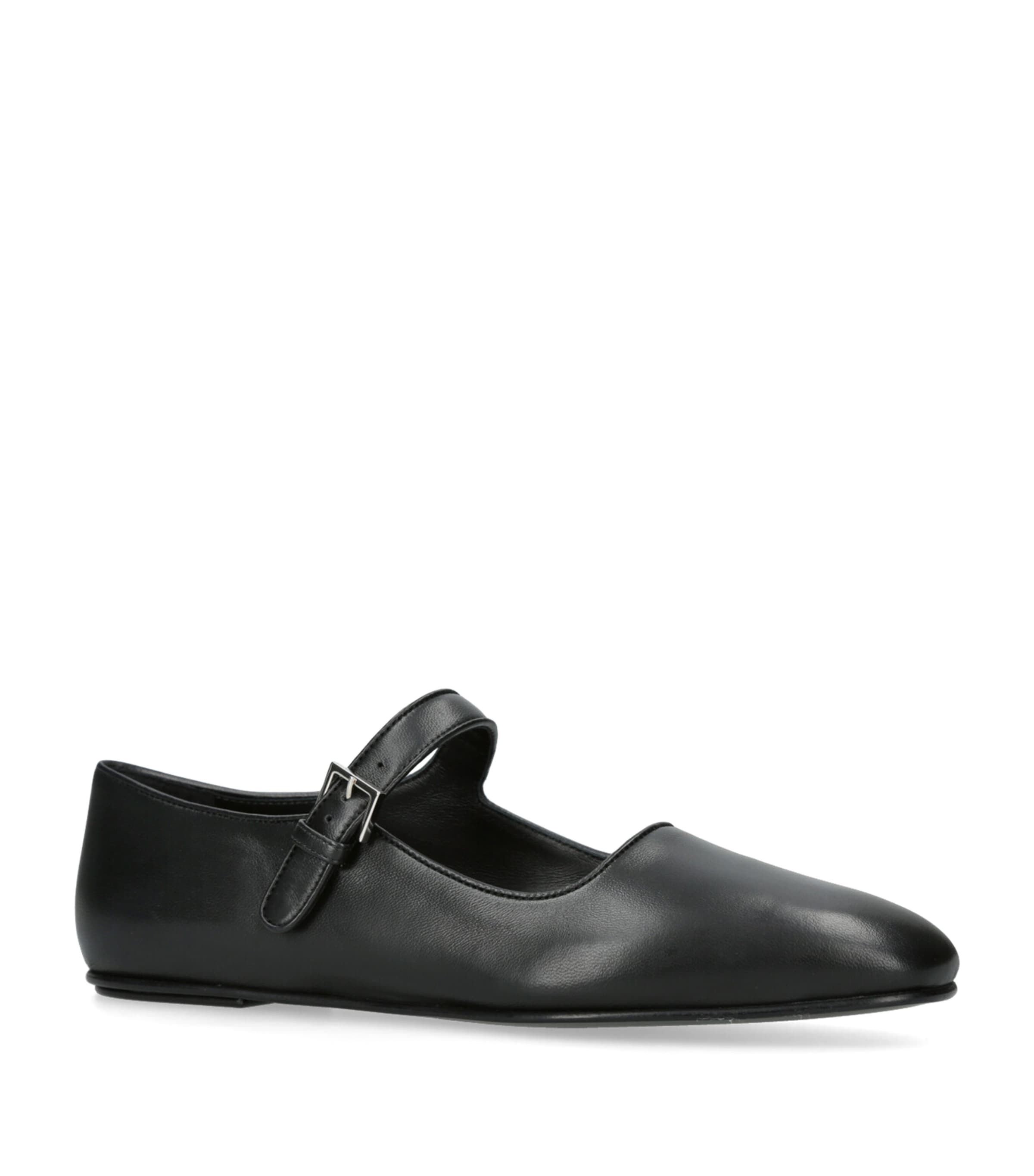 Ava Leather Ballet Flats BLACK Image 3