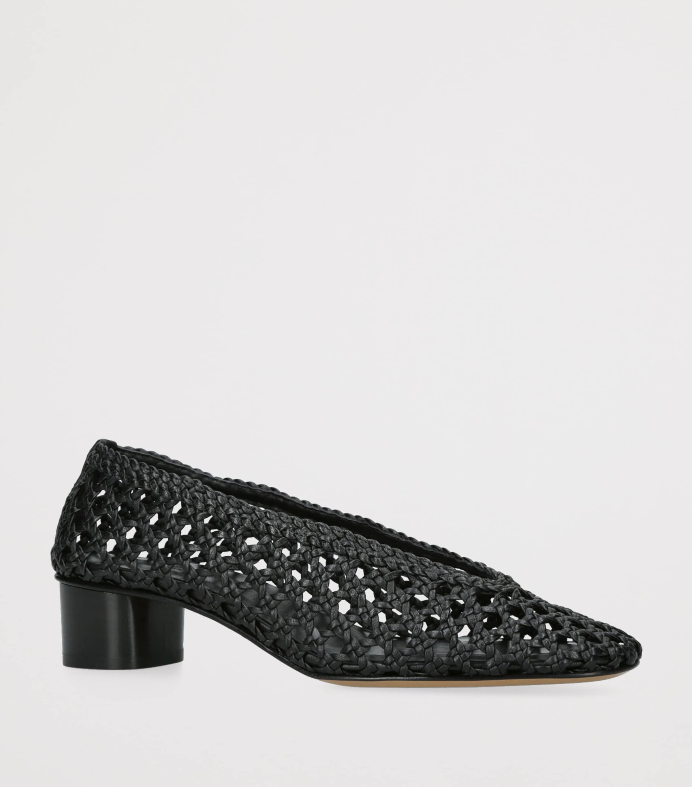 Leather Woven Pumps 40 BLACK Image 3
