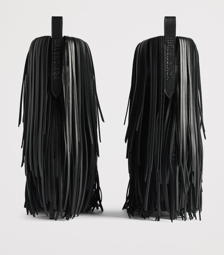Balenciaga Calfskin Avenue Fringed Heeled Boots 90 Image 4