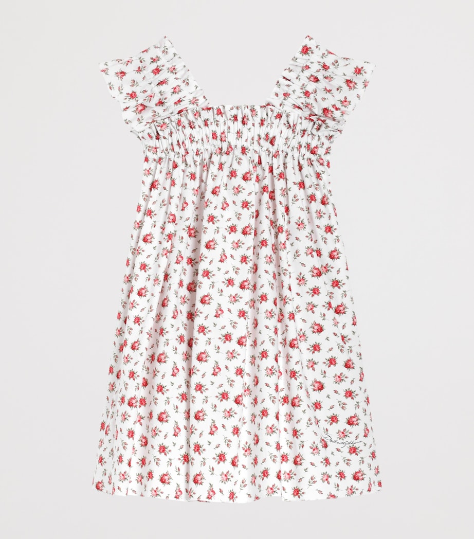 Dolce&Gabbana Kids Cotton Rose-Print Dress (8-12+ Years) Roselline F.bc Image 2