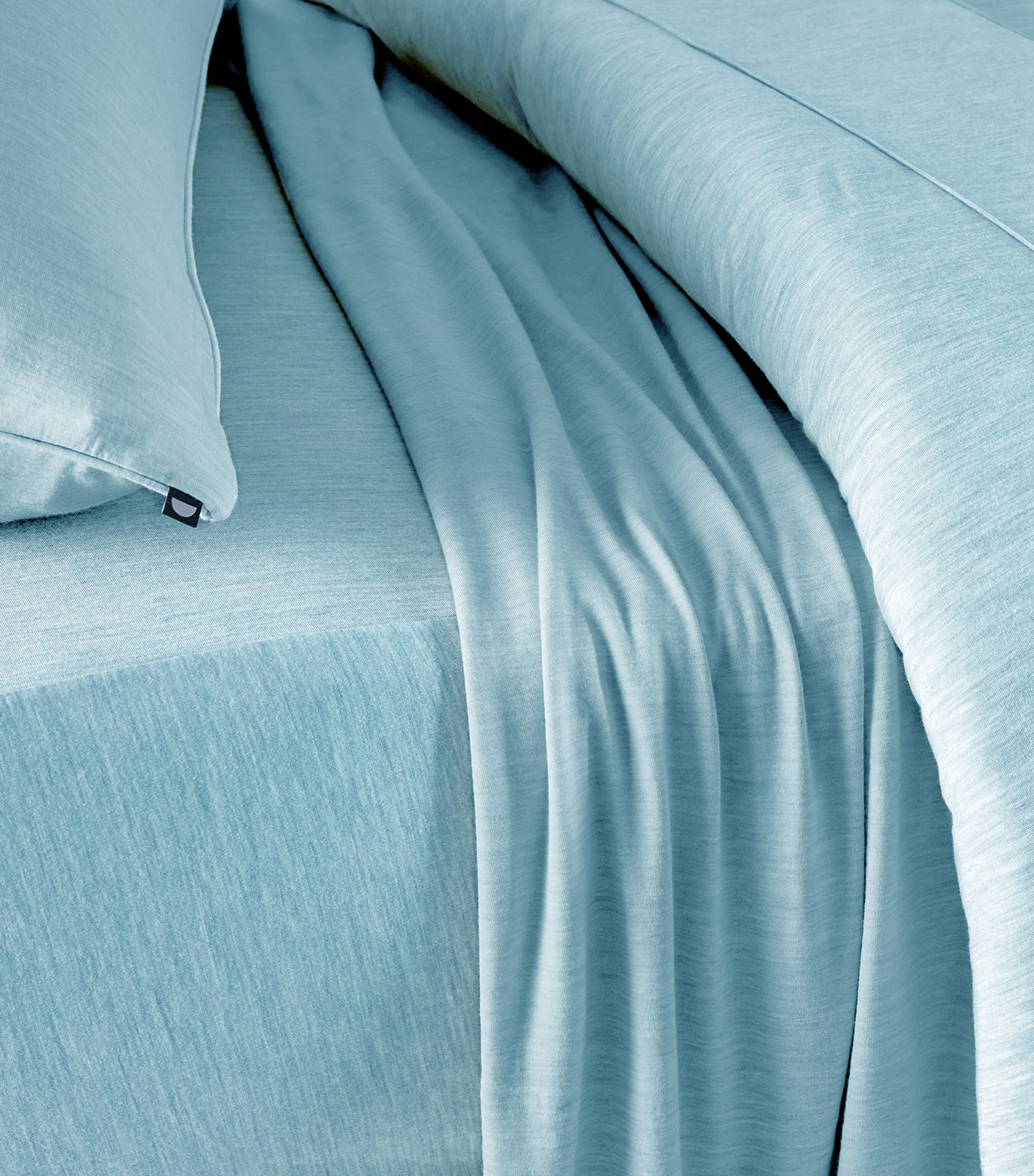 SHLEEP Merino Jersey Super King Duvet Cover (260cm x 220cm) Cloudless Blue Image 2