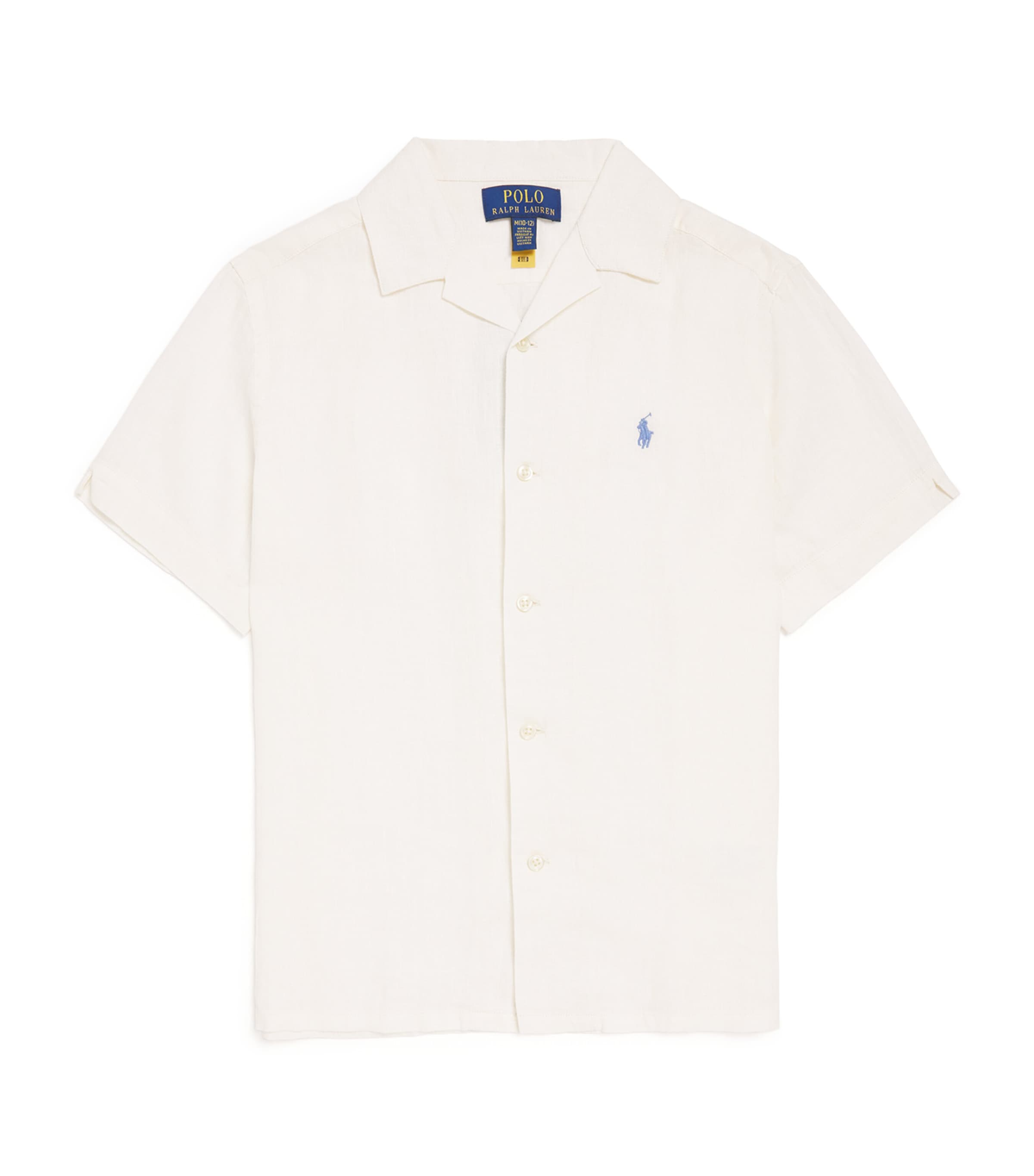 Linen Polo Pony Shirt (6-14 Years) WHITE Image 1