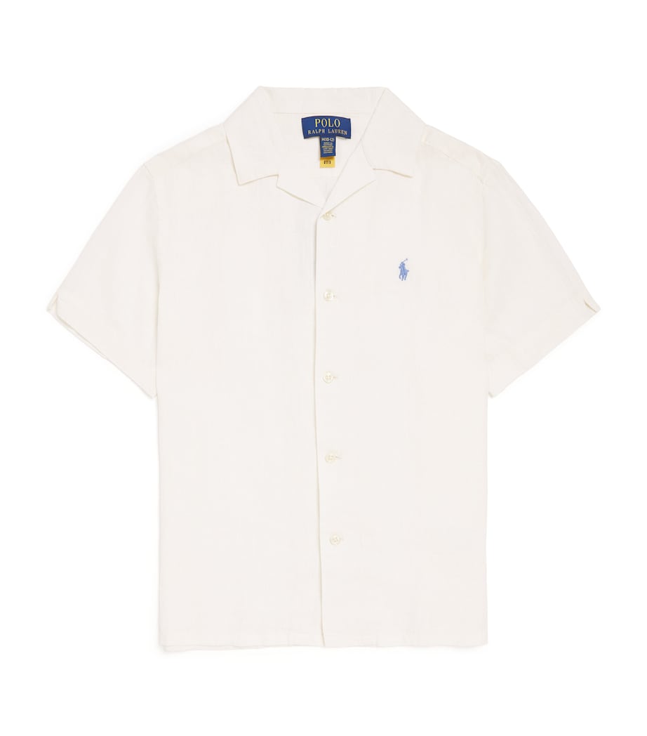 Linen Polo Pony Shirt (6-14 Years) WHITE Image 1