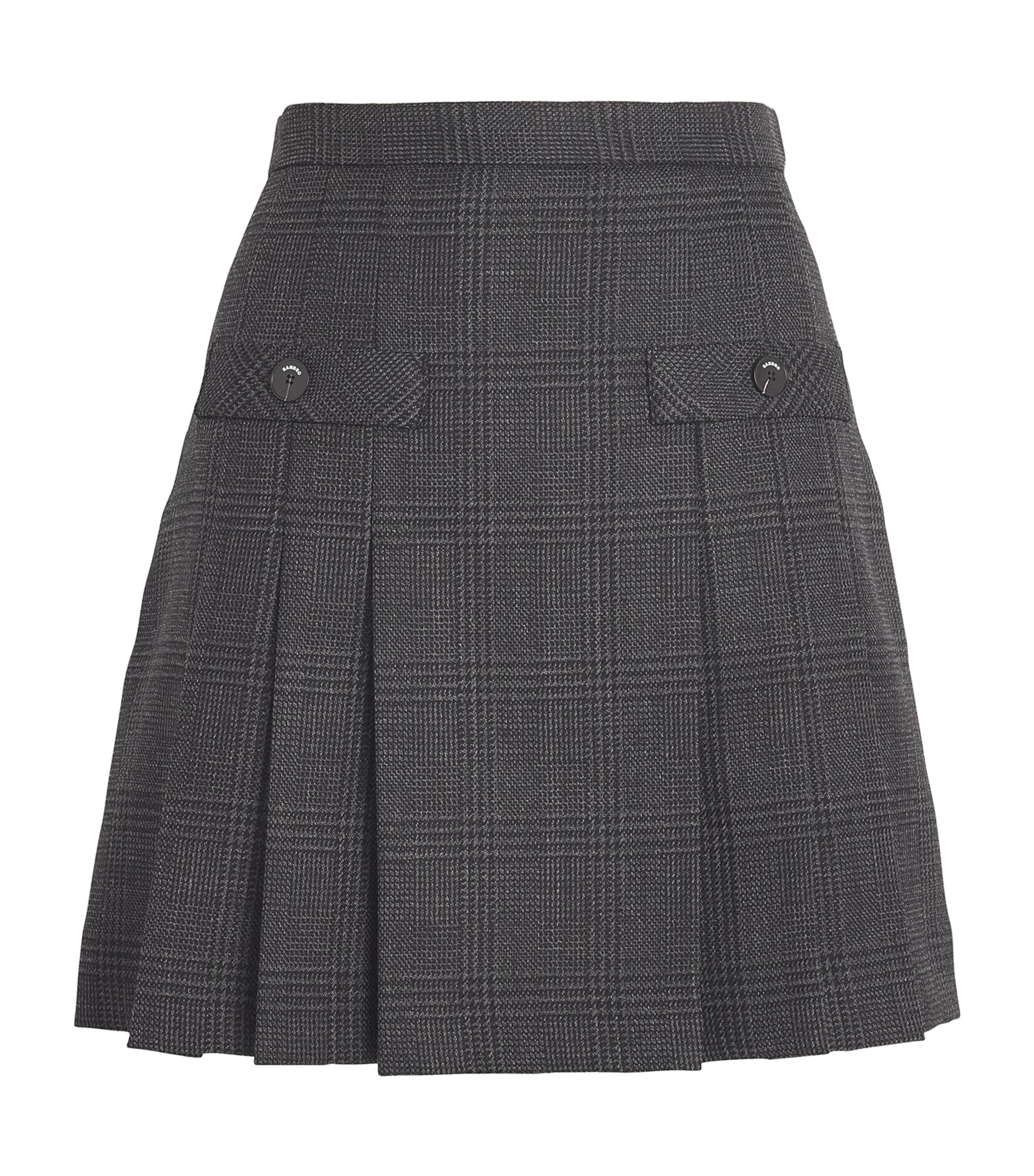 Sandro Paris Wool Pleated Mini Skirt Harrods US