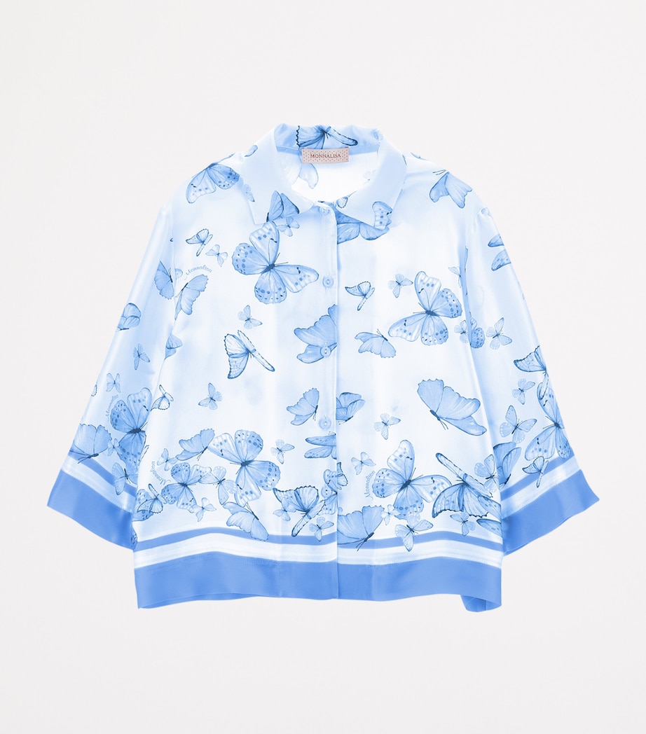 Satin Butterfly Print Shirt (2-16 Years) CELESTE Image 3