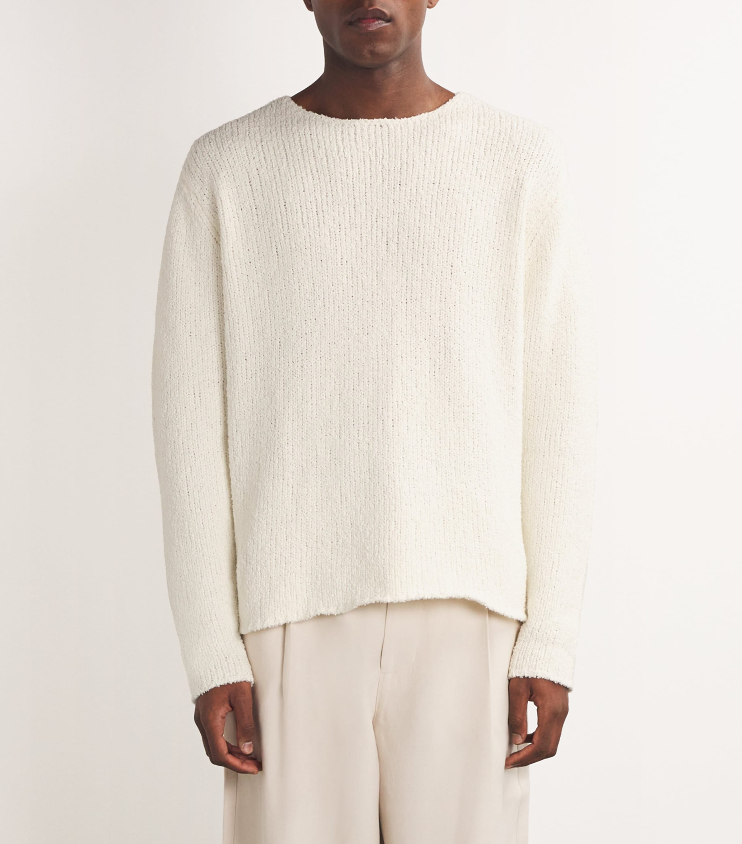 COMMAS Mens Cotton-Cashmere Relaxed Sweater Off White Image 3