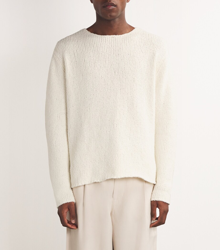 COMMAS Mens Cotton-Cashmere Relaxed Sweater Off White Image 3