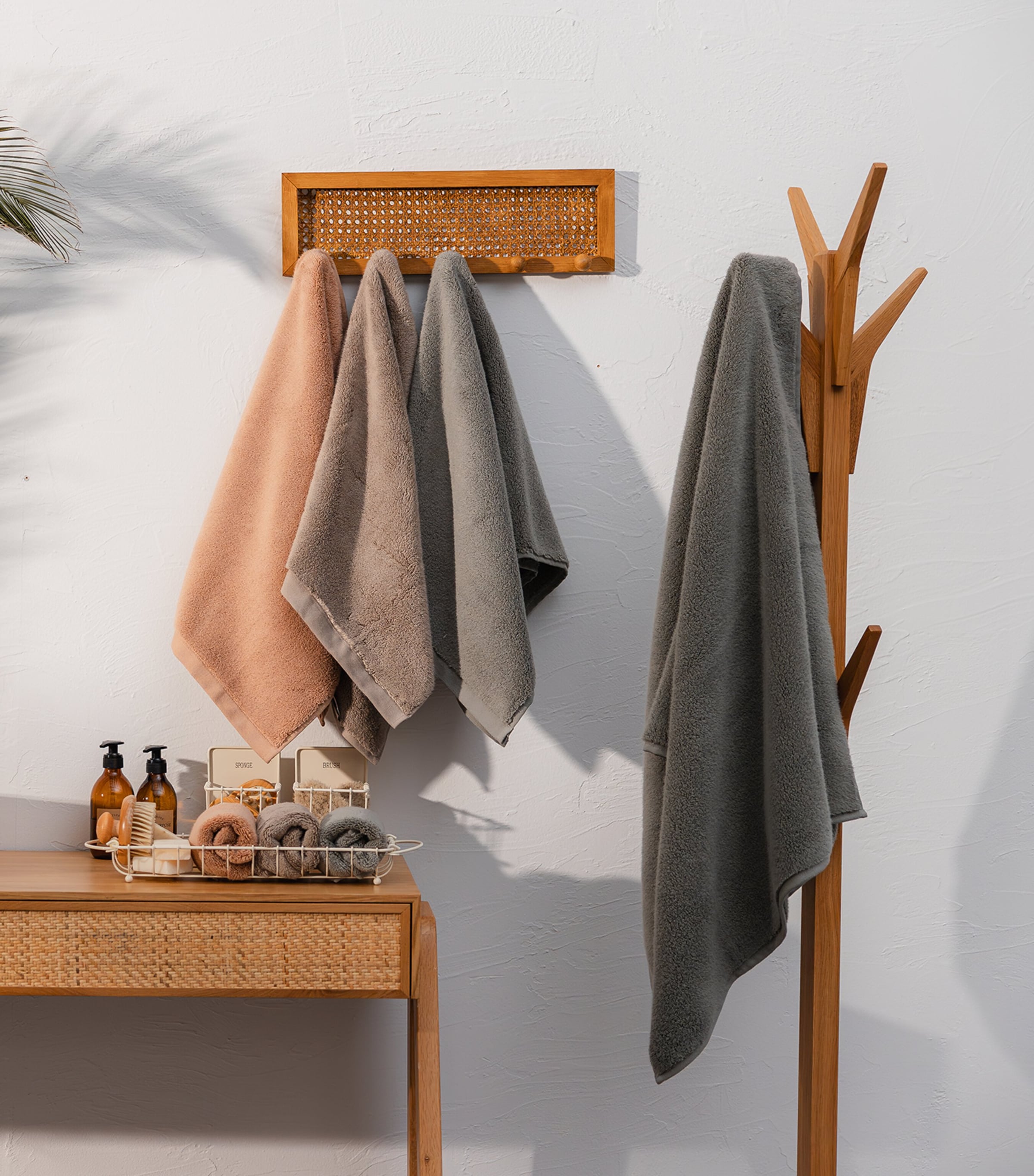 Hamam Organic Cotton Olympia Hand Towel (50cm x 100cm) Dark Peach Image 2