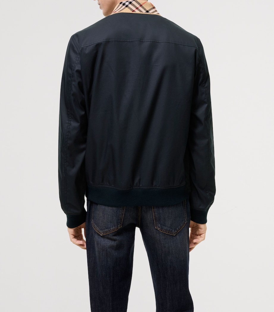Burberry Mens Gabardine Glenfields Harrington Jacket Navy Image 3