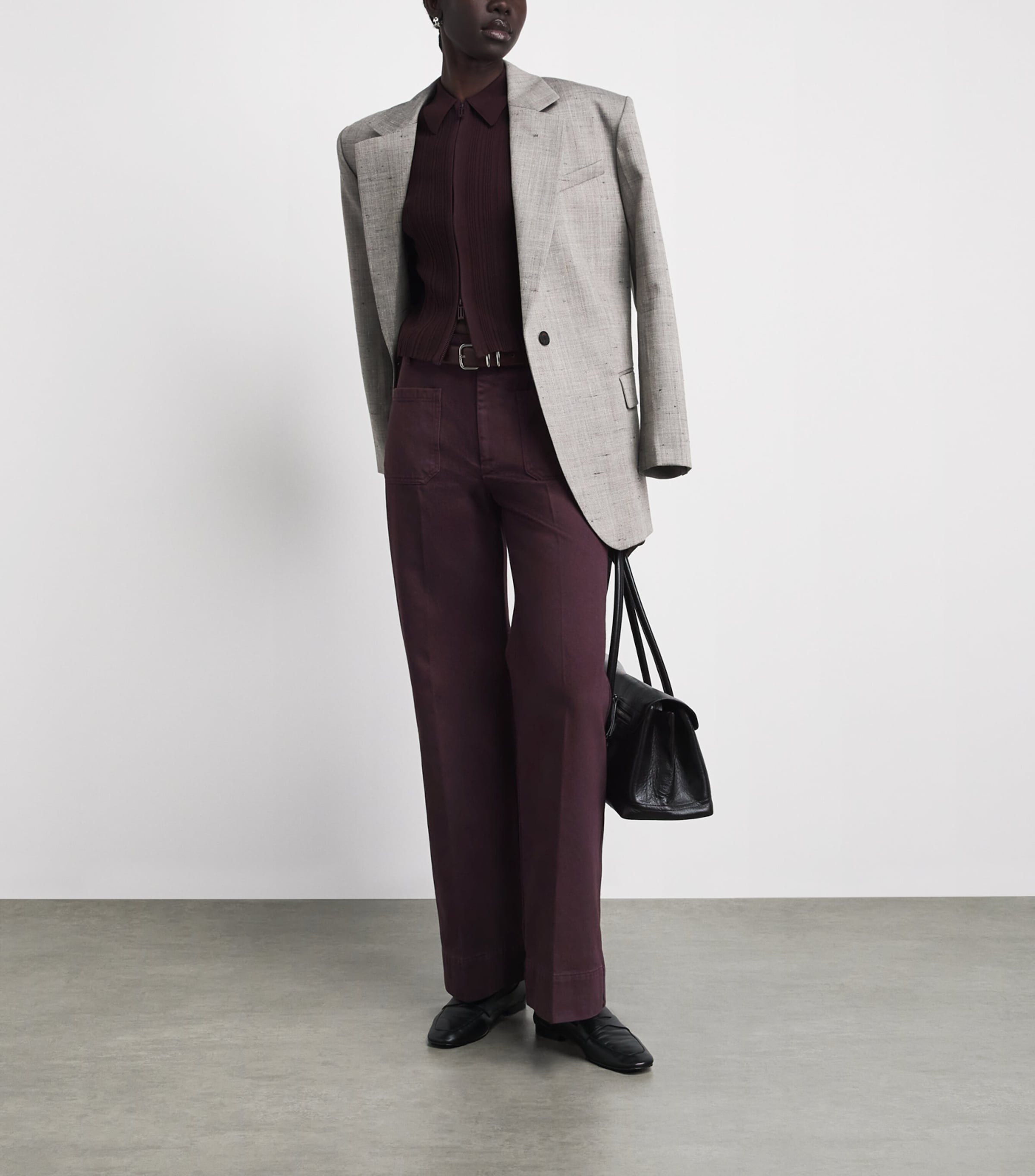 Victoria Beckham Womens Alina High-Rise Wide-Leg Jeans Acai Image 2