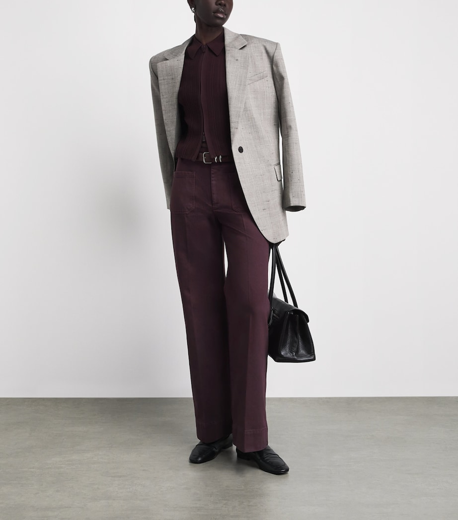 Victoria Beckham Womens Alina High-Rise Wide-Leg Jeans Acai Image 2