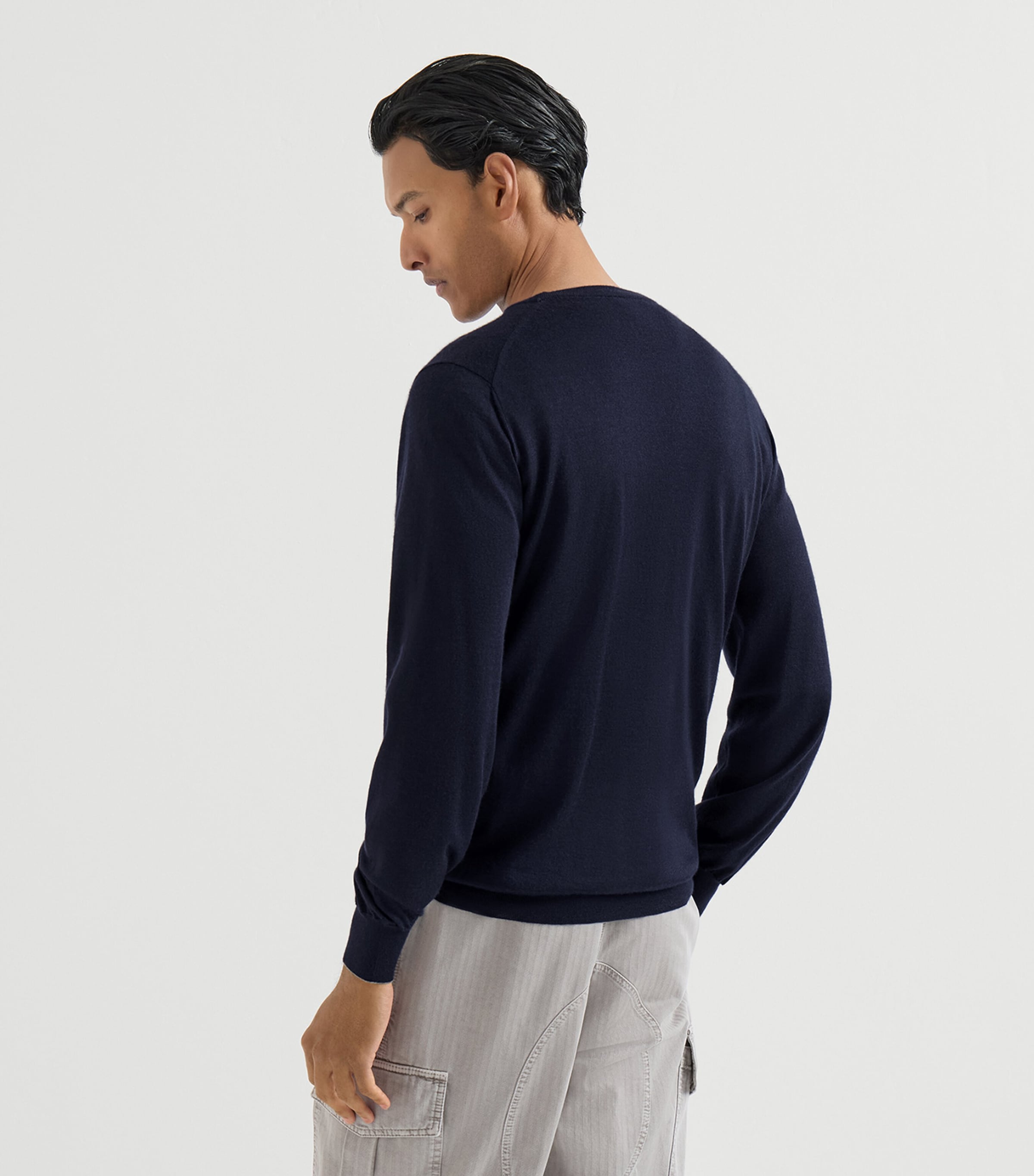 Brunello Cucinelli Mens Cashmere-Silk Crew-Neck Sweater Image 5