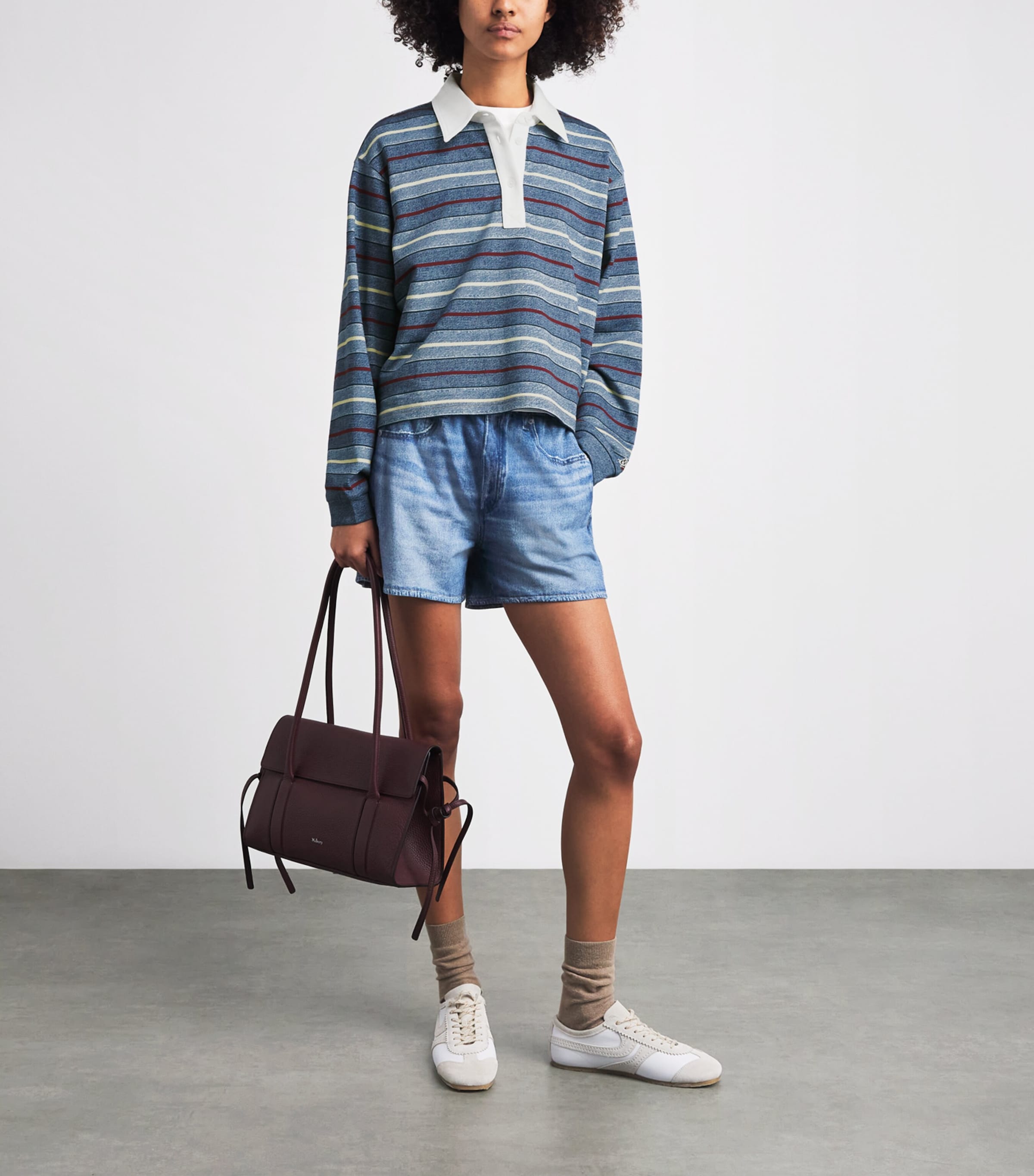 Rag & Bone Womens Cotton Stripe Miramar Rugby Polo Shirt Indmult Image 2