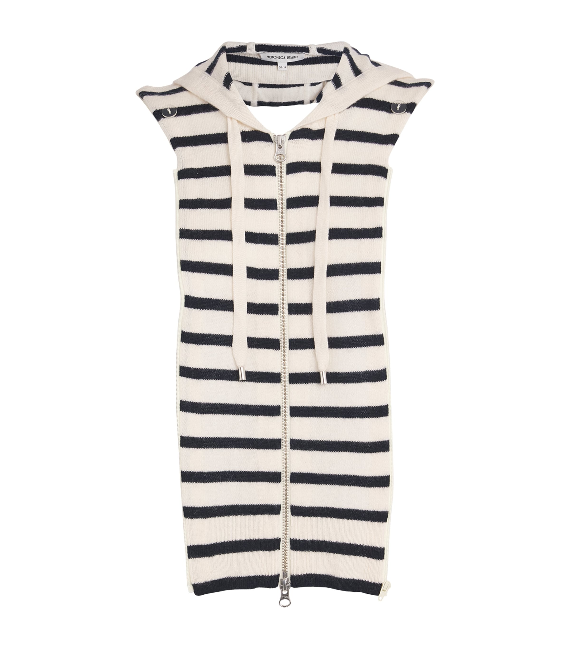 Veronica Beard Wool-cashmere Striped Jacket Dickey In White